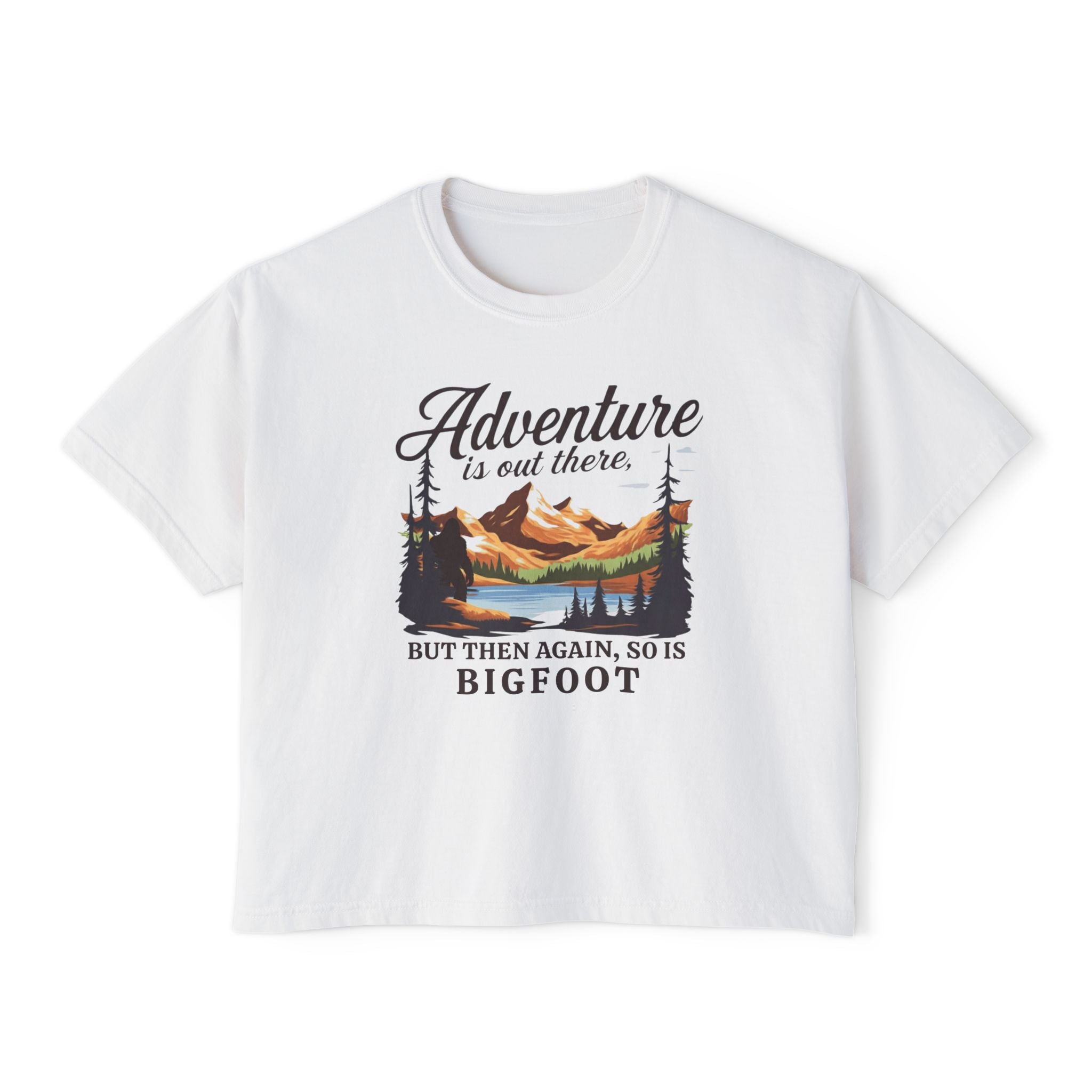 Chalky Mint Women's Bigfoot T-Shirt -  Adventure is out there. 