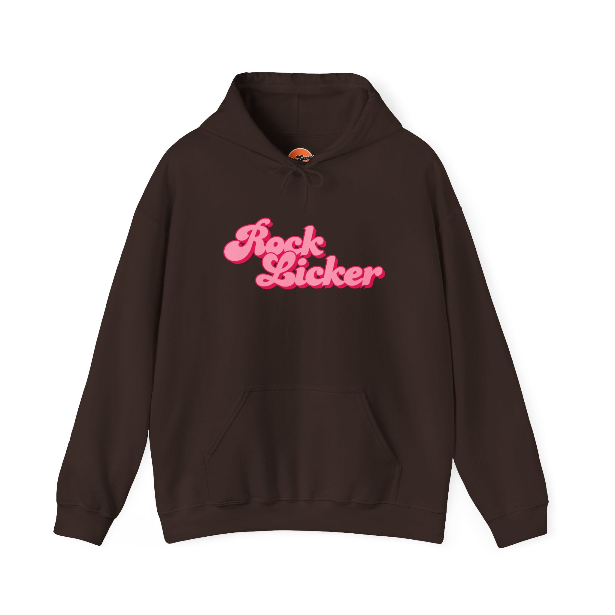 Sweatshirt Hoodie: Rock Licker pink text