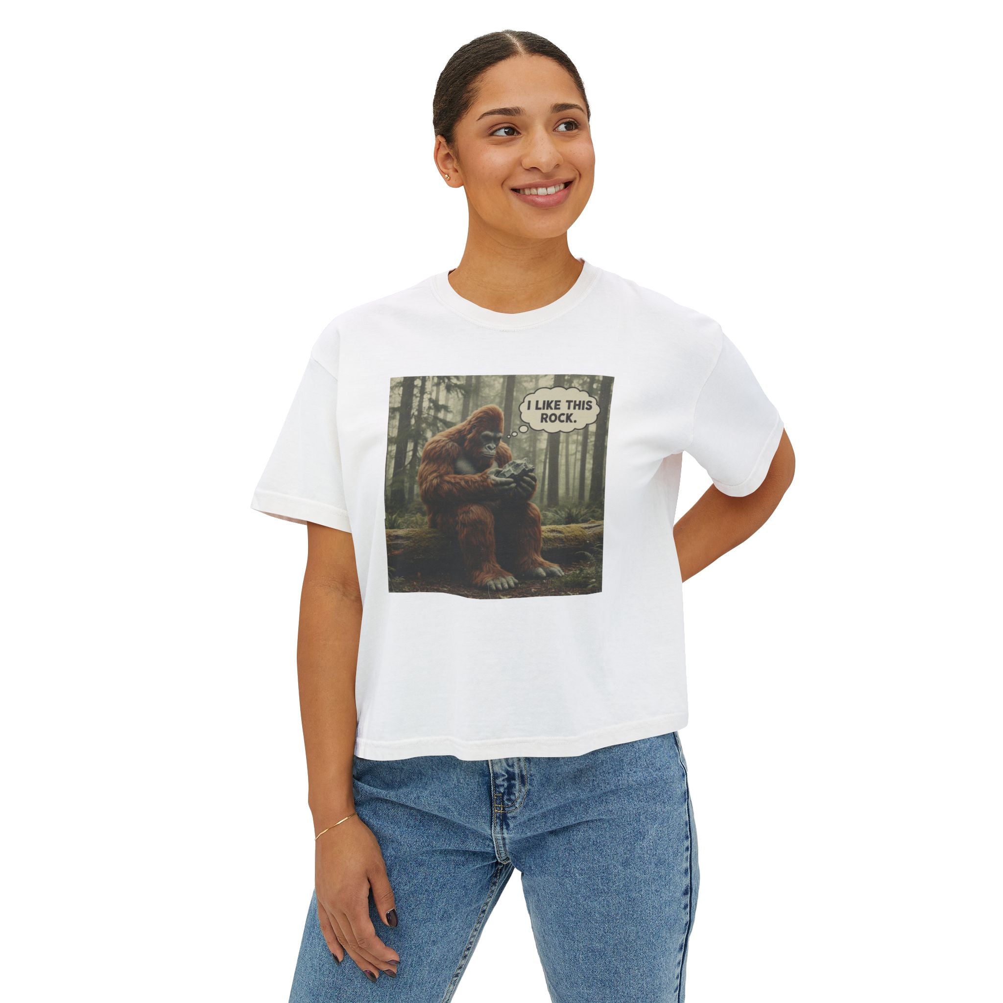 Boxy Tee: Bigfoot - I like this Rock