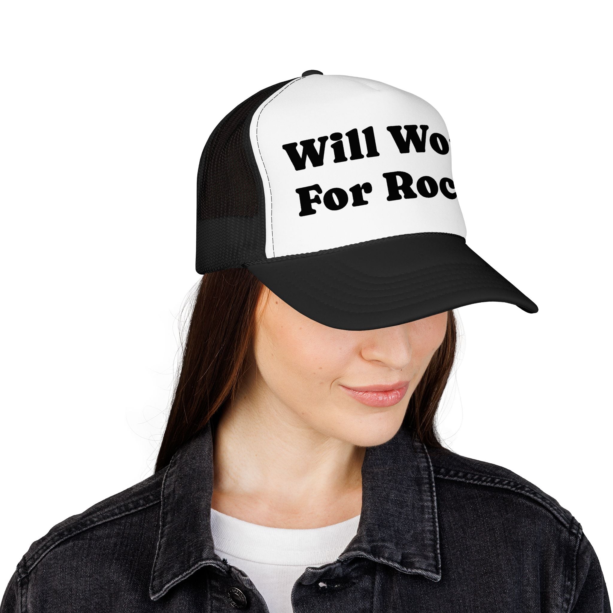 Trucker Hat: Will Work for Rocks