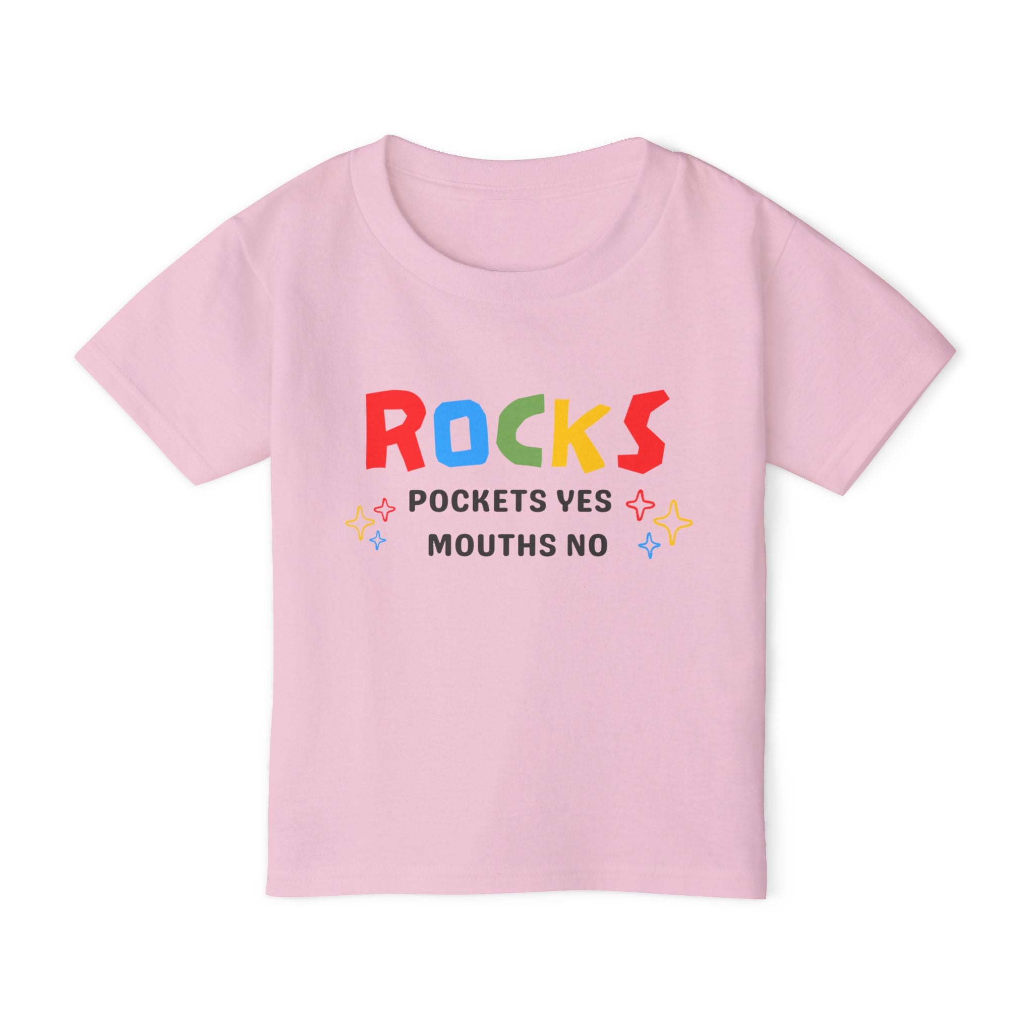Light Pink Toddler Geology T-Shirt: Rocks - Pockets Yes, Mouths No