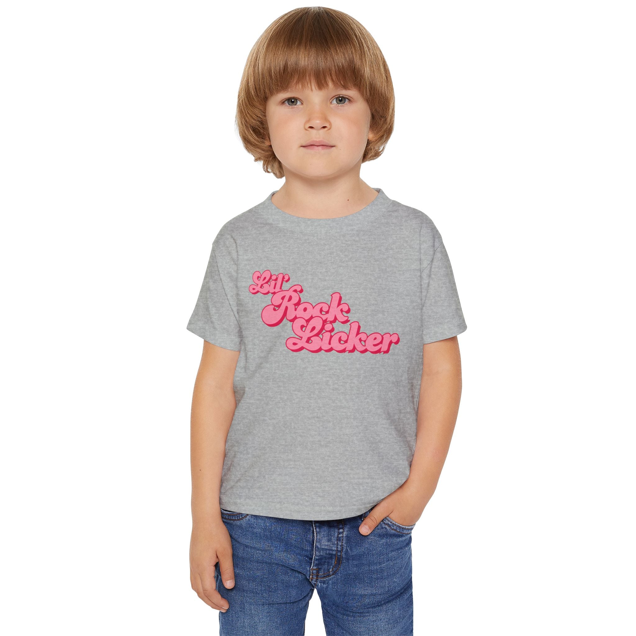 Toddler Tee: Lil Rock Licker Pink Text