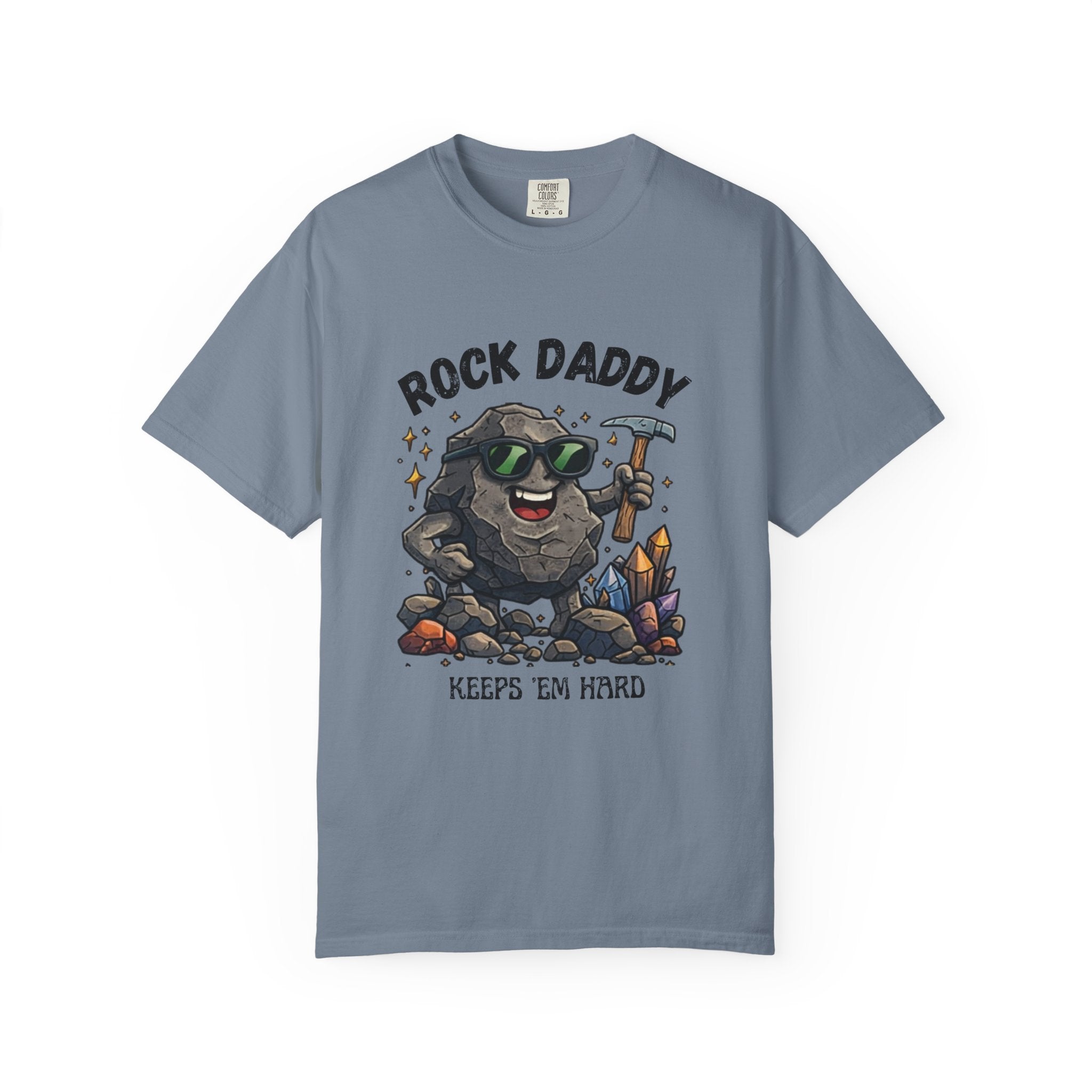 White Funny Geology T-Shirt: Rock Daddy