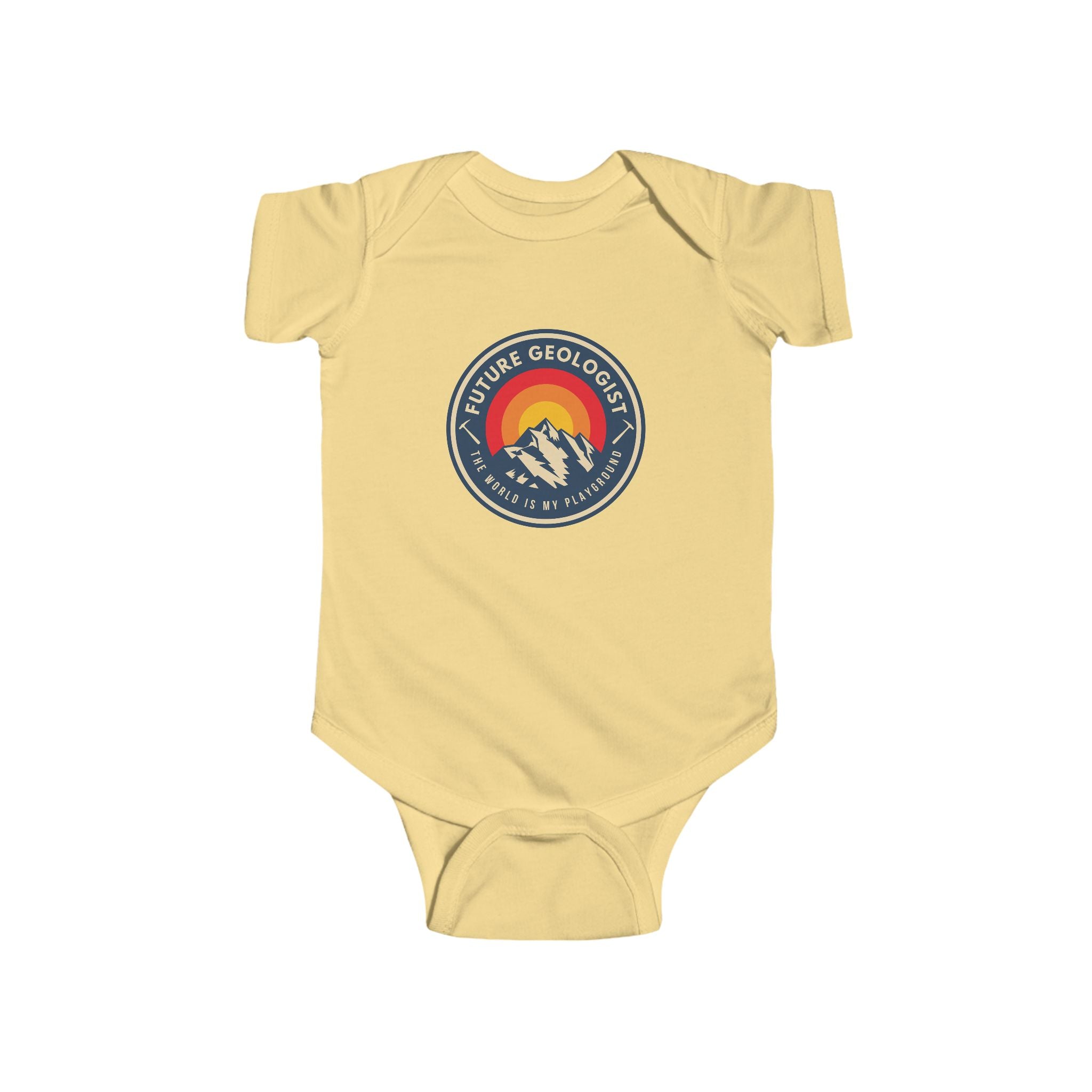 Light Blue Baby Geology Onesie: I Love Rocks  — Infant Onesie Bodysuit
