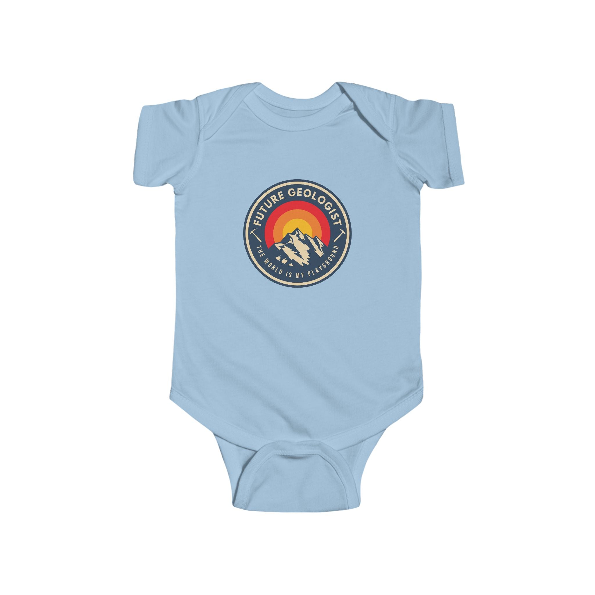 Pink Baby Geology Onesie: I Love Rocks  — Infant Onesie Bodysuit