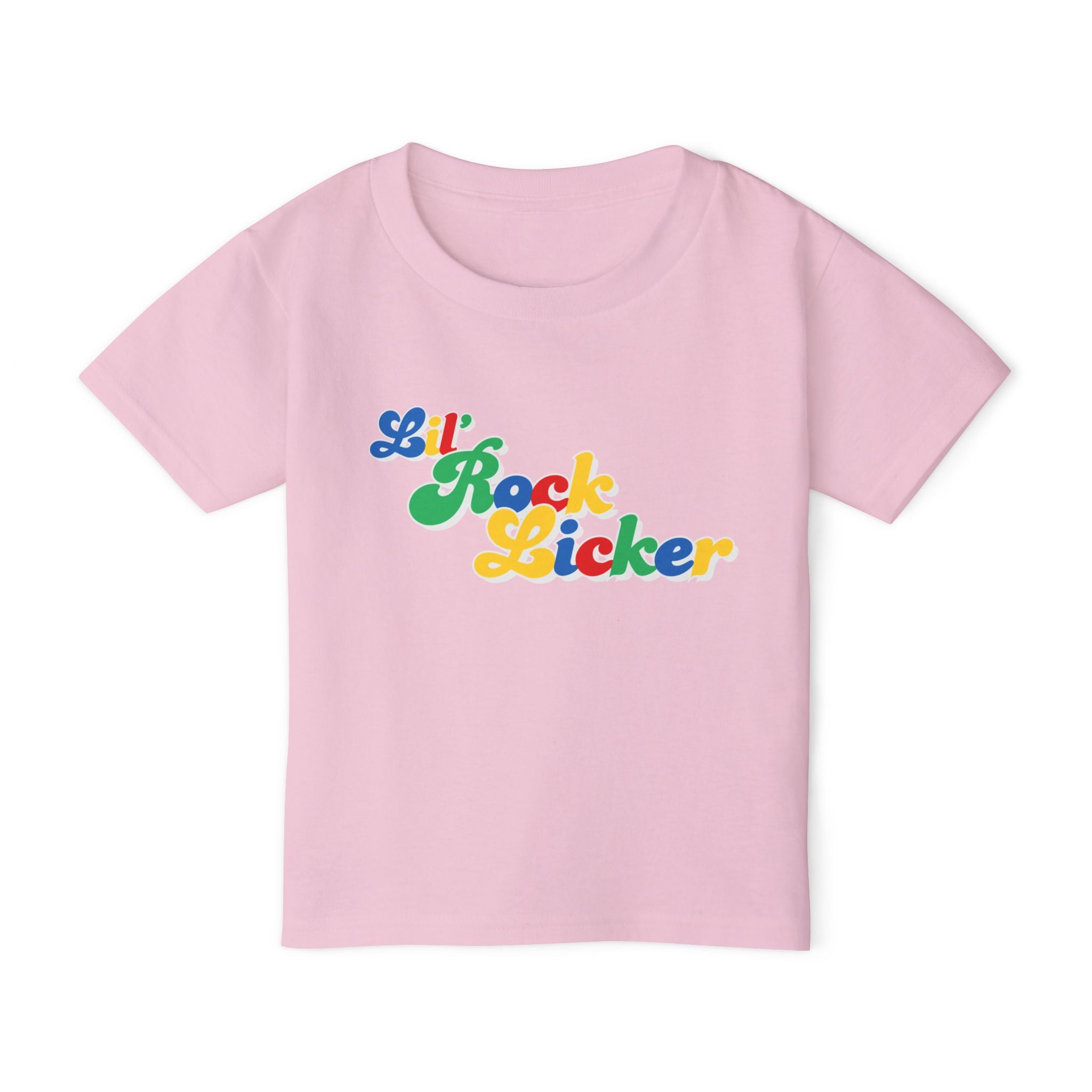 Toddler Tee: Lil Rock Licker Multicolored Text