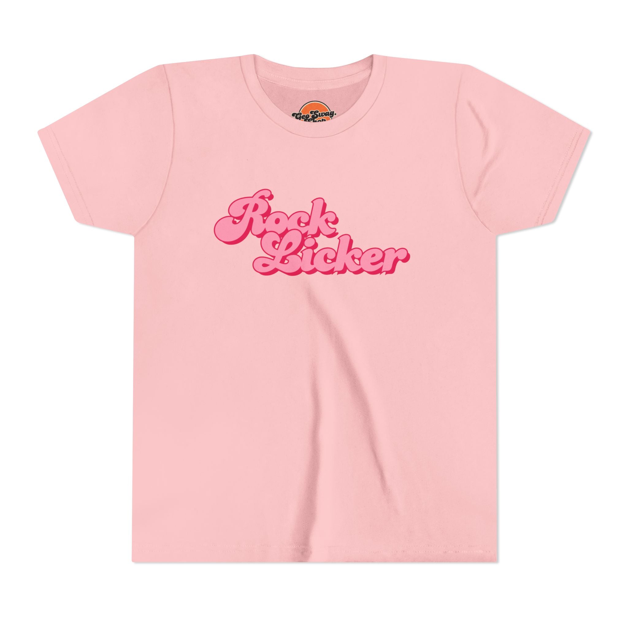 Youth Tee: Rock Licker Pink Text