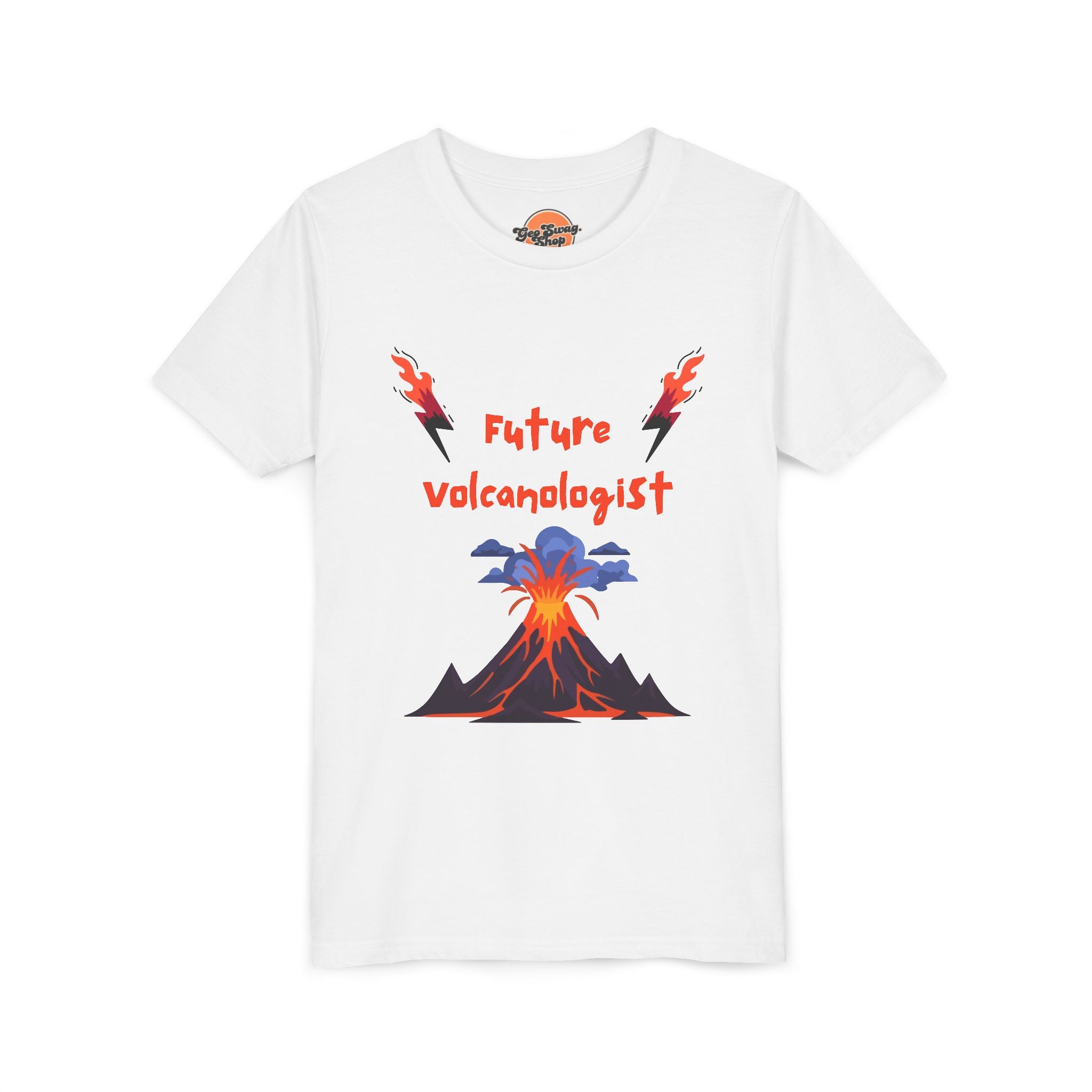 White Youth Geology T-Shirt: Future Volcanologist