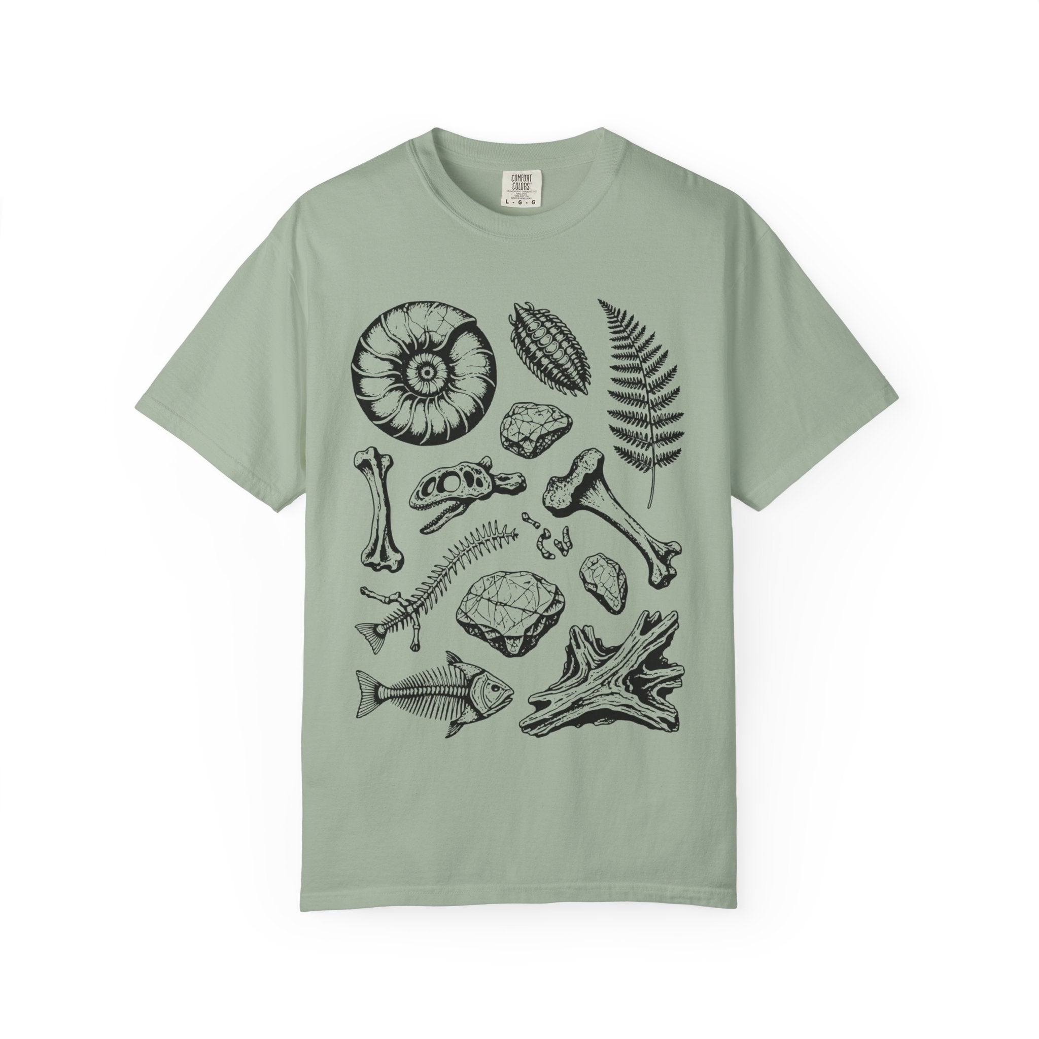 White Funny Geology T-Shirt: Fossils and more Fossils