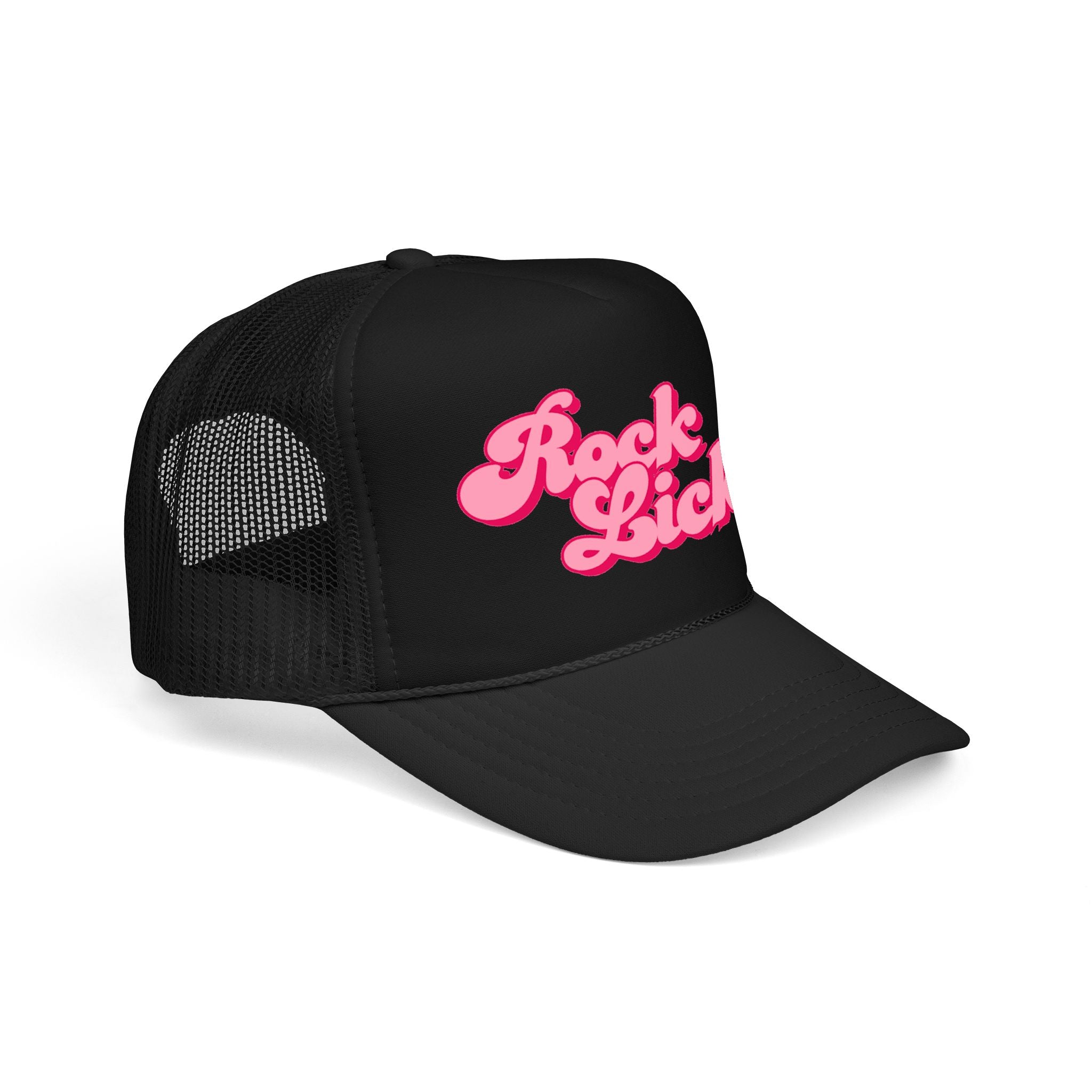 Trucker Hat: Rock Licker (pink text)