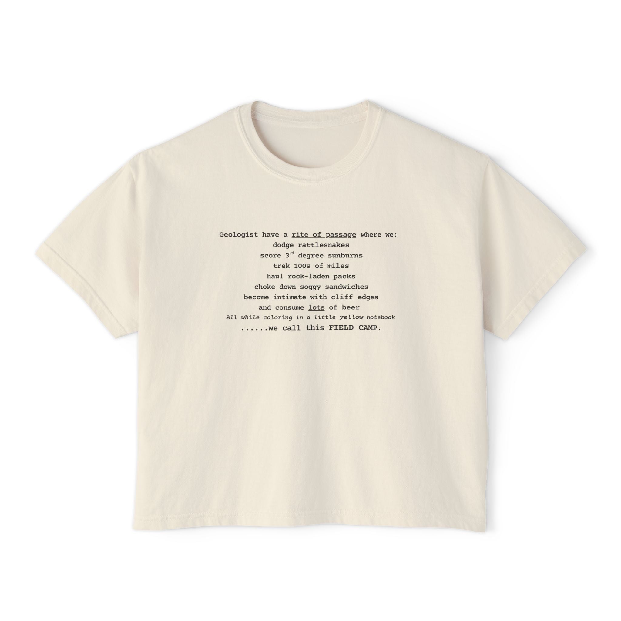 Ivory Women's Geology T-Shirt -  We Call This Field Camp