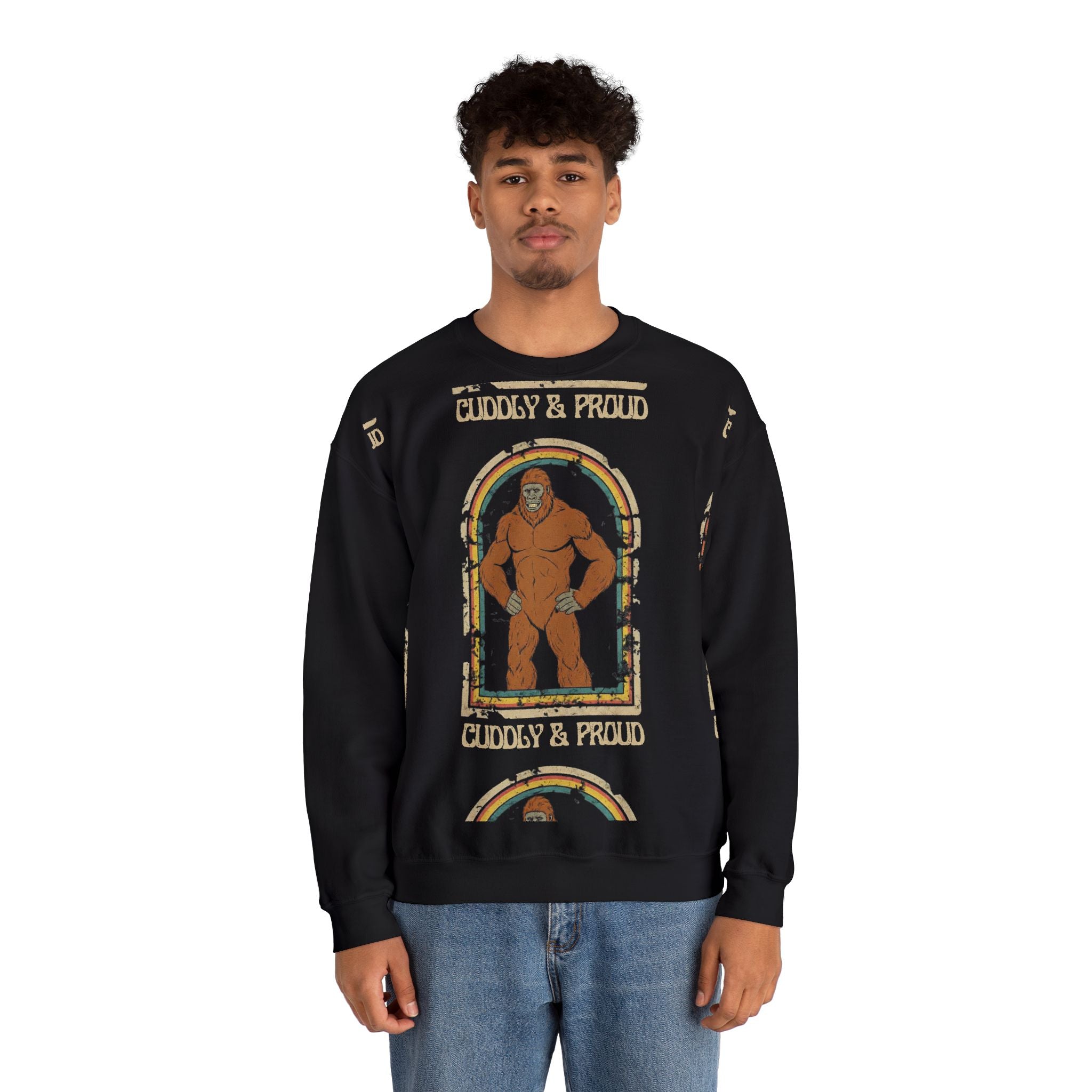 Sweatshirt Crewneck: Bigfoot - Cuddly & Proud
