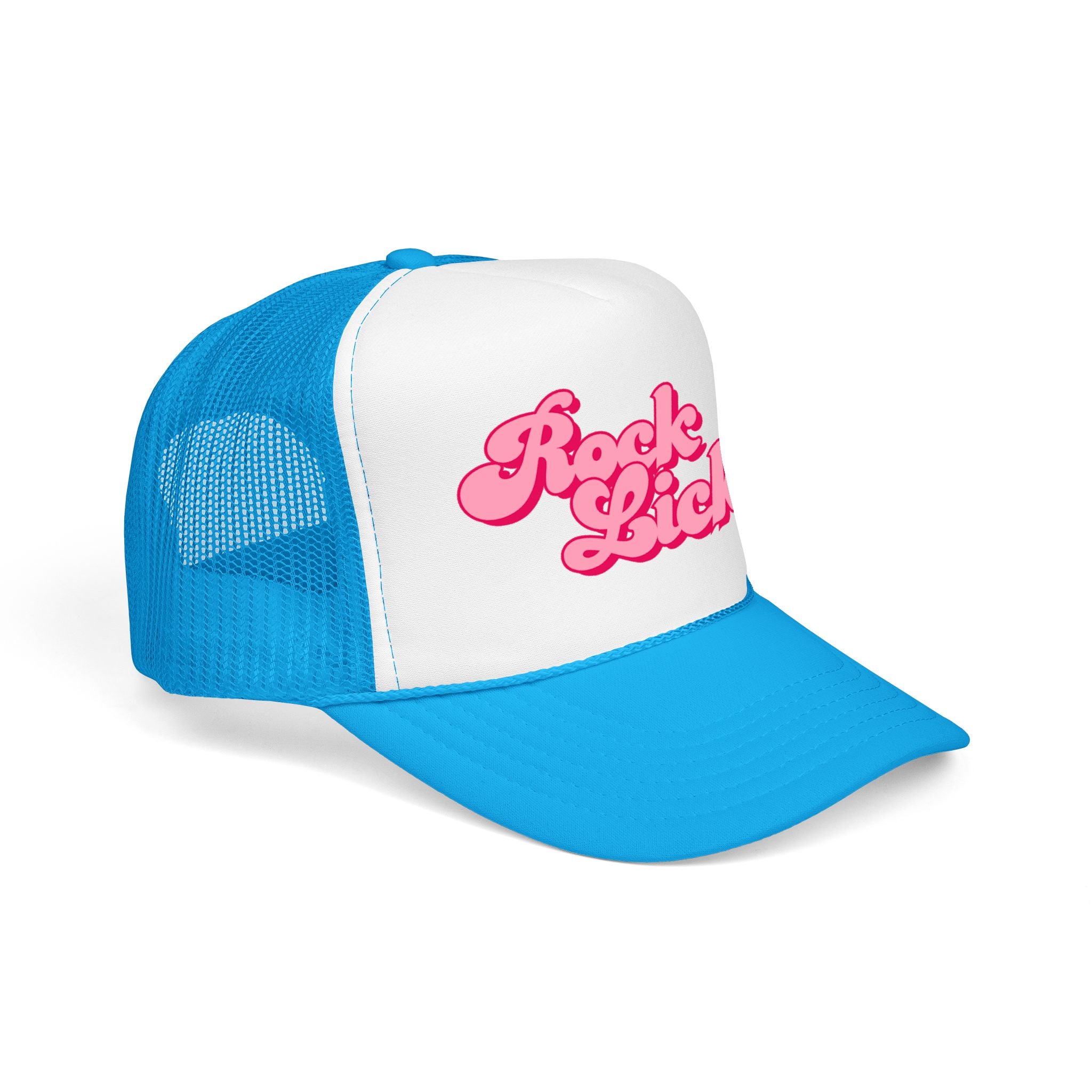 Trucker Hat: Rock Licker (pink text)
