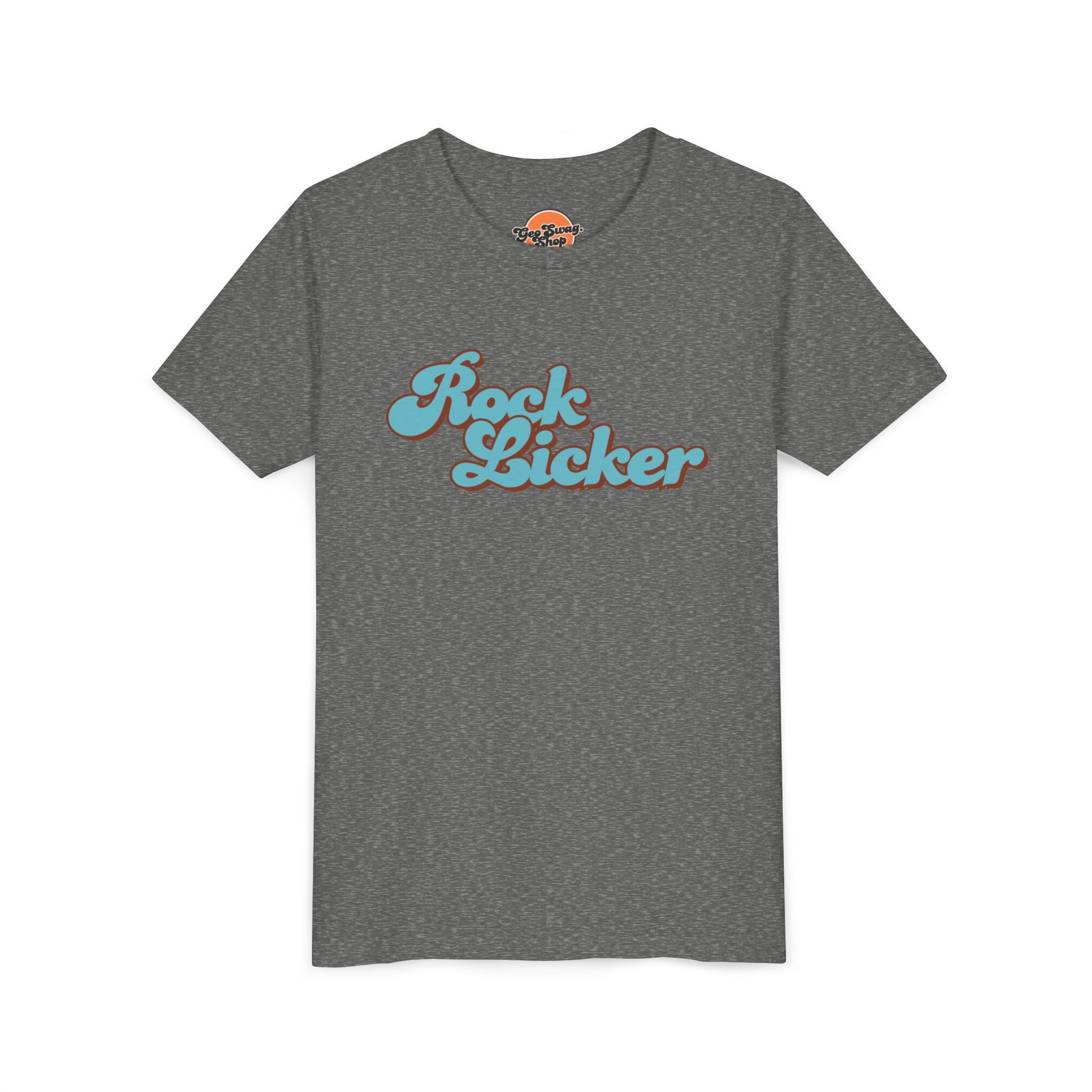 Heather Columbia Blue Toddler Geology T-Shirt: Lil Rock Licker Blue Text