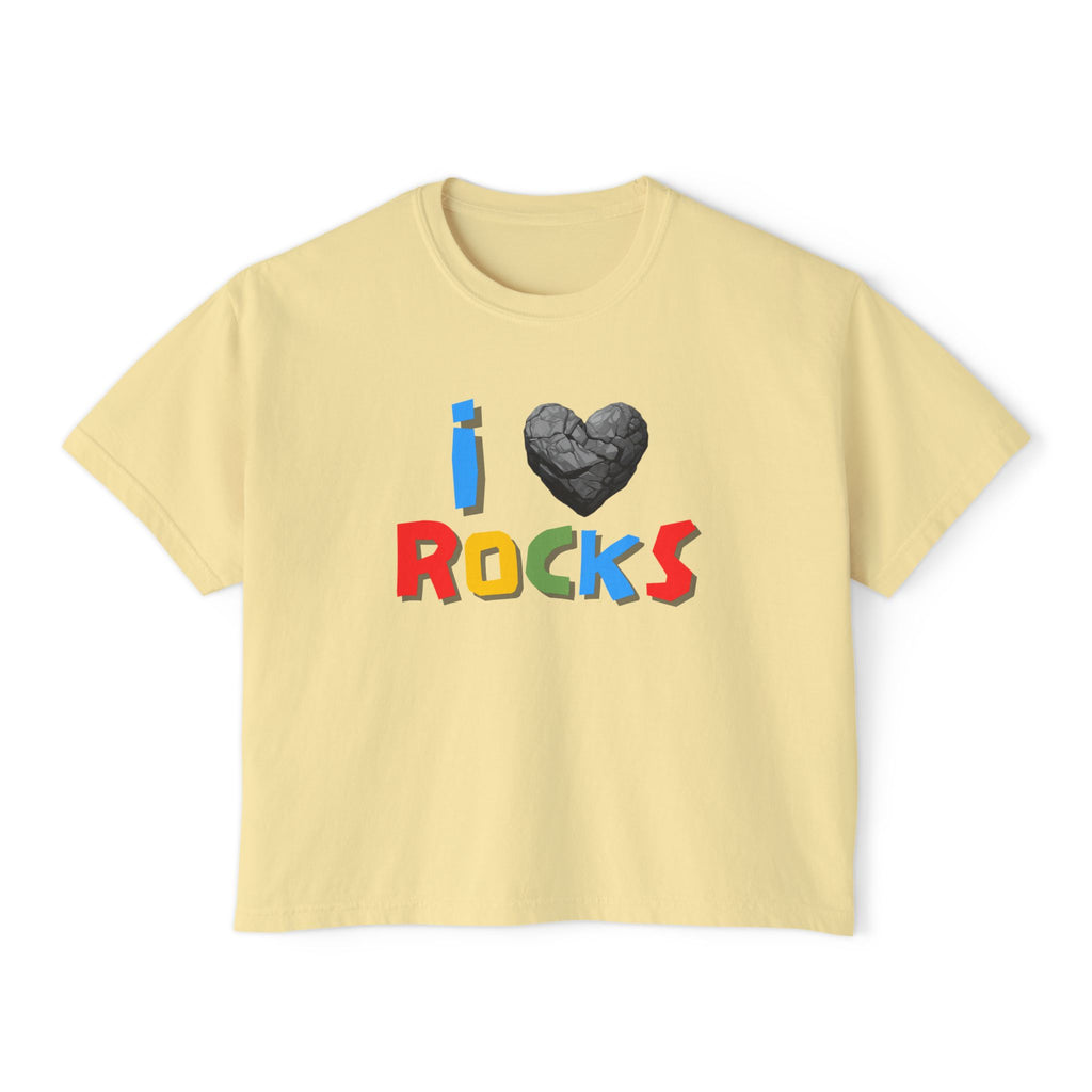 Boxy Geology T-Shirt: I Love Rocks