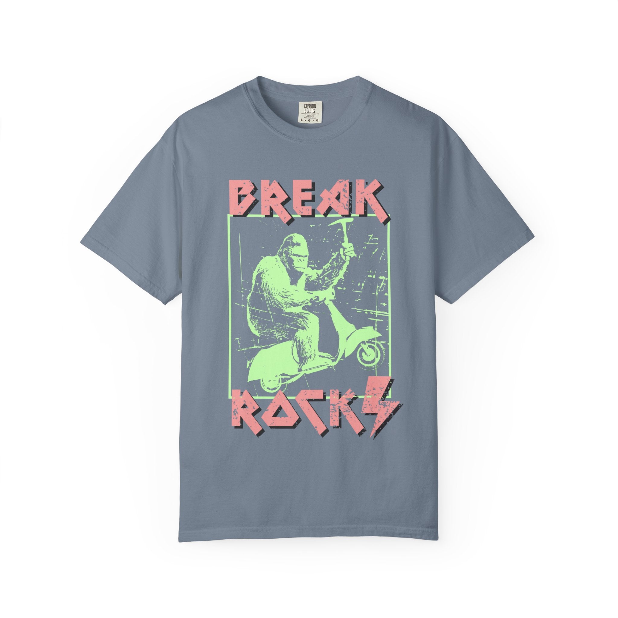 Black Funny Geology T-Shirt: Bigfoot - Break Rocks