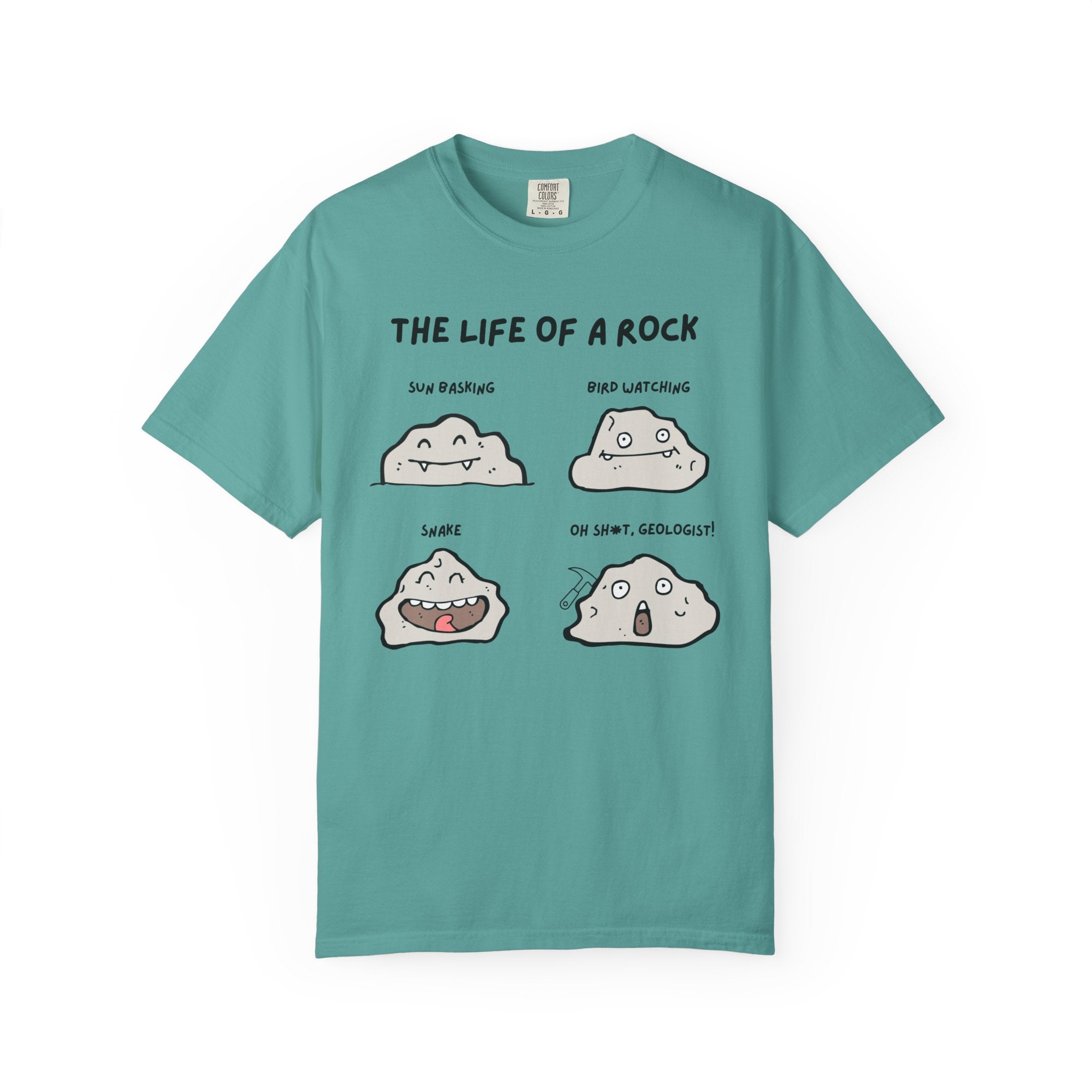 Seafoam Funny Graphics Tee: The Life of a Rock