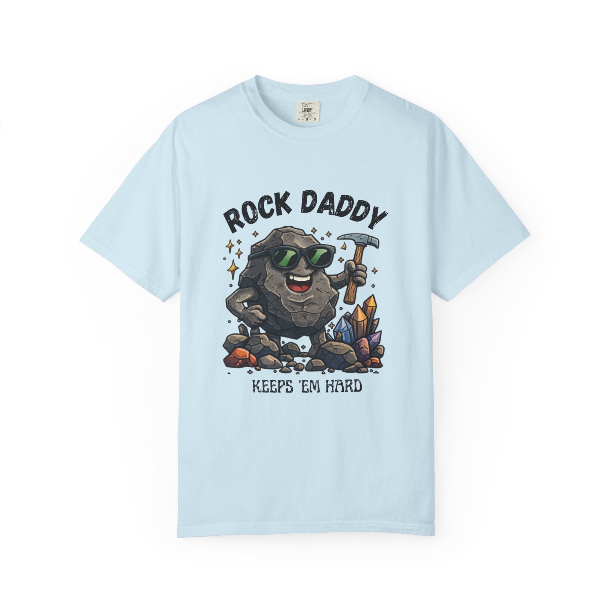 White Funny Geology T-Shirt: Rock Daddy
