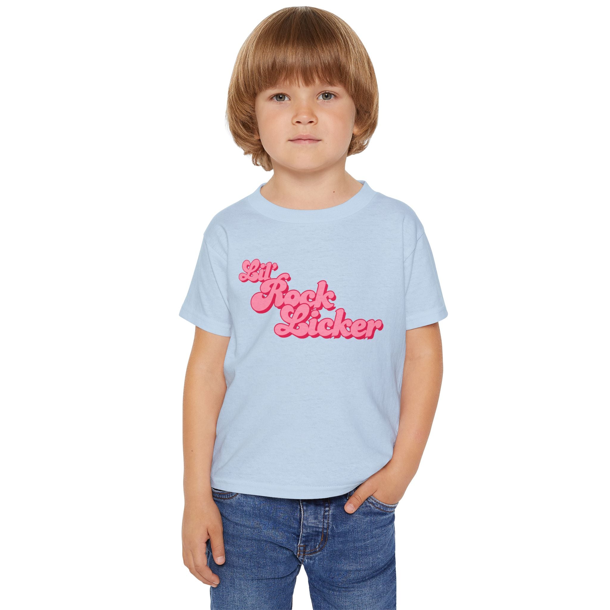 Toddler Tee: Lil Rock Licker Pink Text