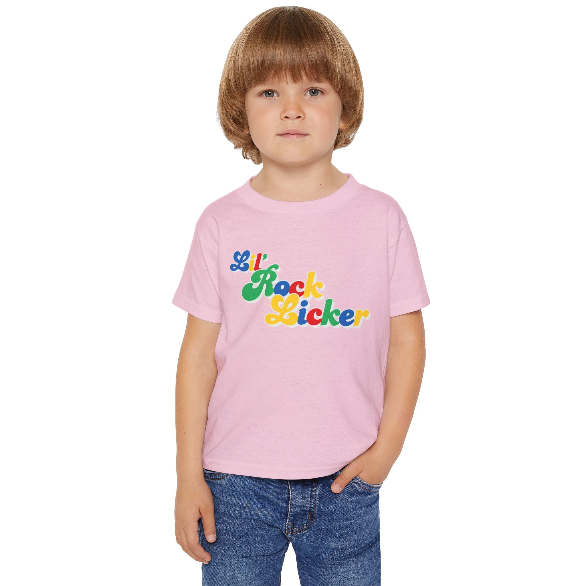Toddler Tee: Lil Rock Licker Multicolored Text