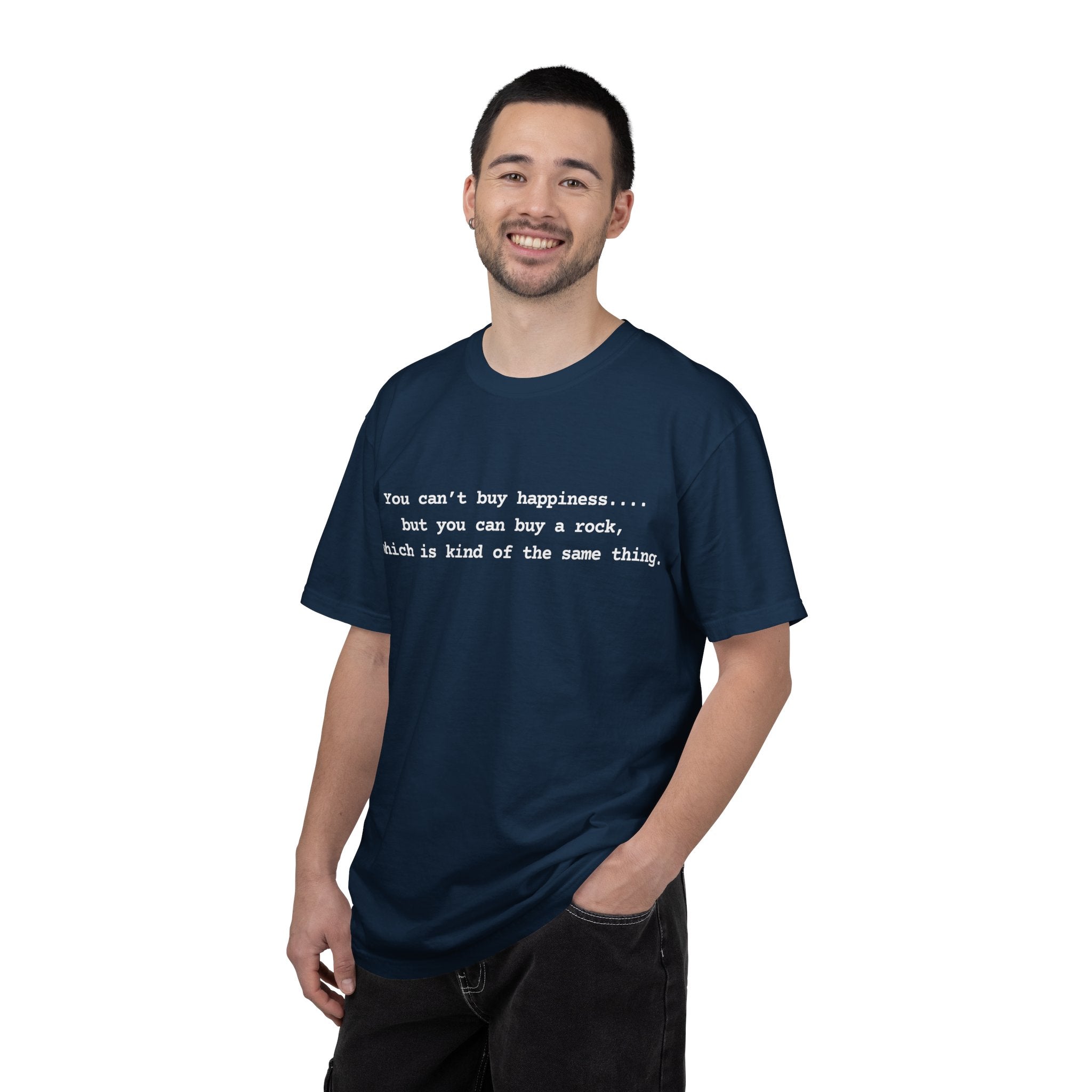 True Navy Funny Geology T-Shirt: You can't buy happiness, but you can buy a rock