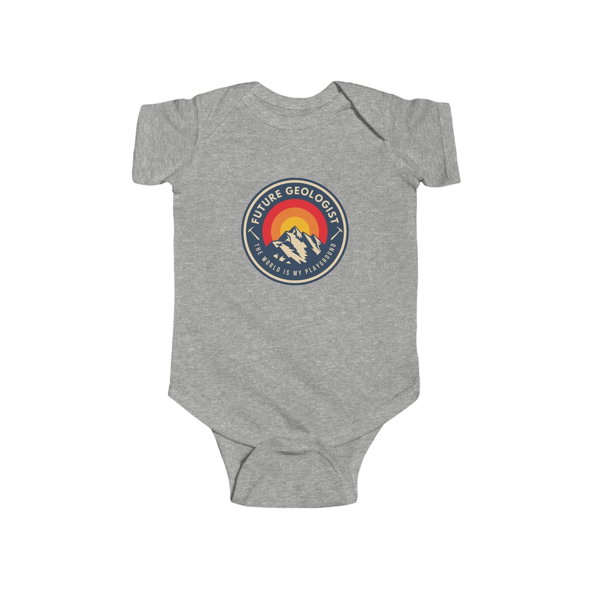 Heather Baby Geology Onesie: I Love Rocks  — Infant Onesie Bodysuit