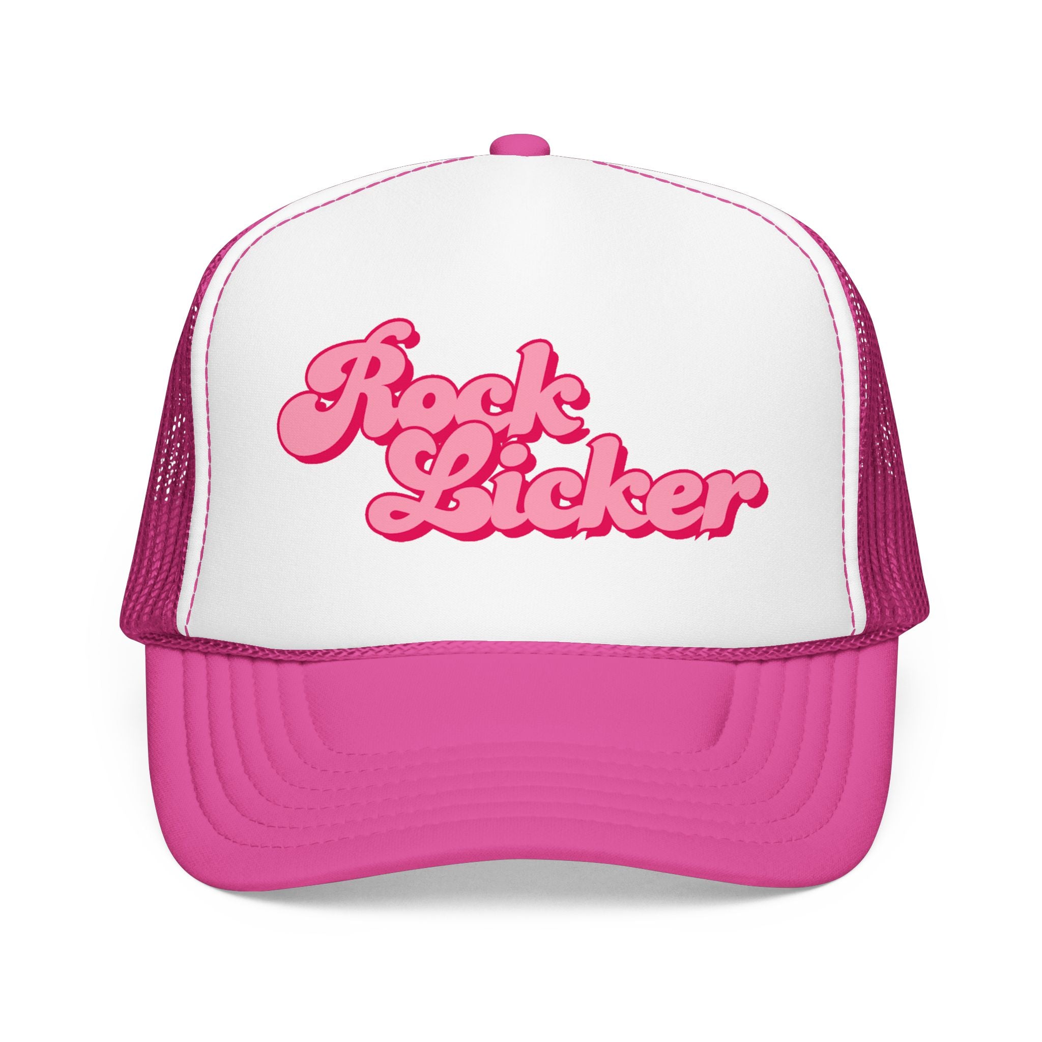 Trucker Hat: Rock Licker (pink text)
