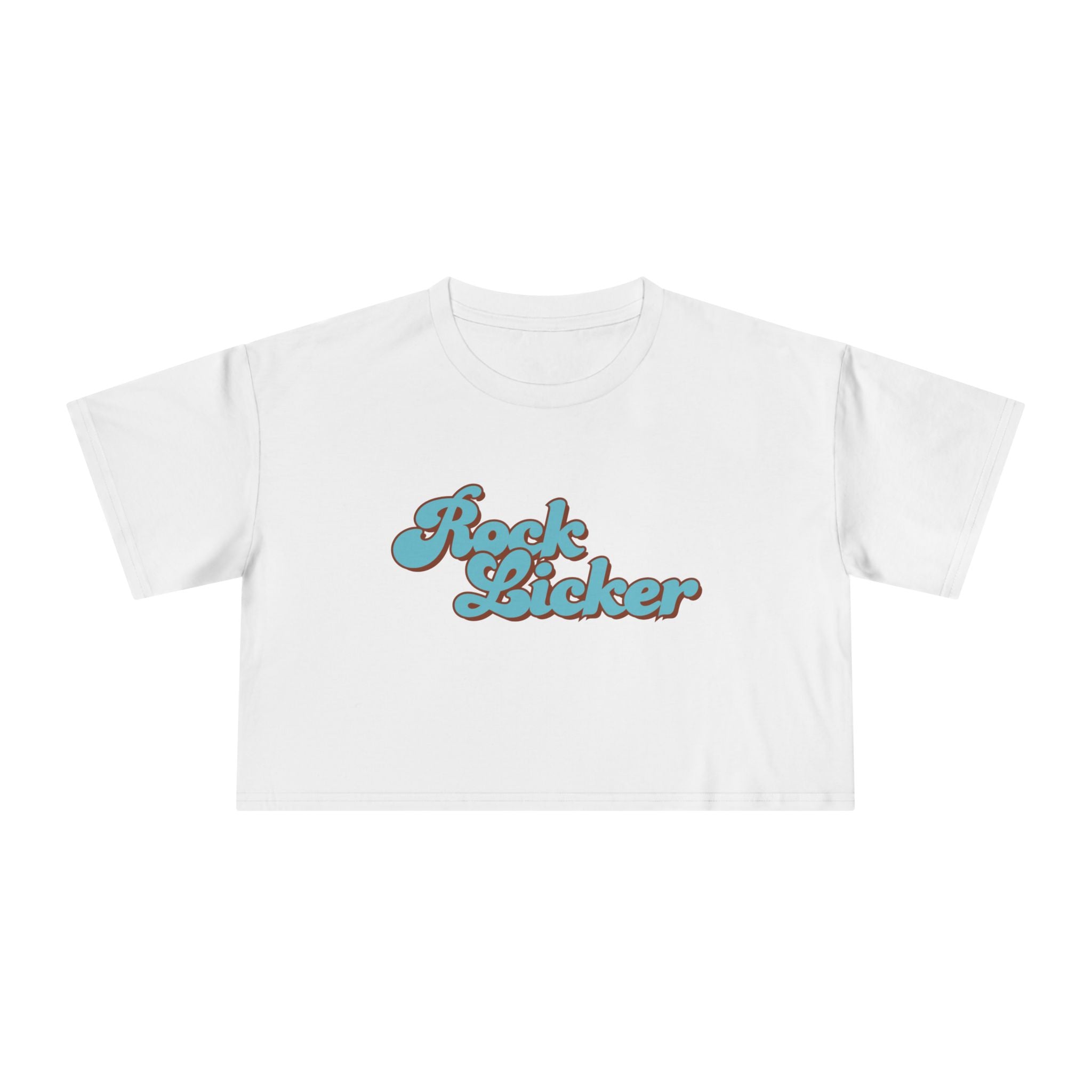 Pale Pink Women's Geology T-Shirt -  Rock Licker Blue Text