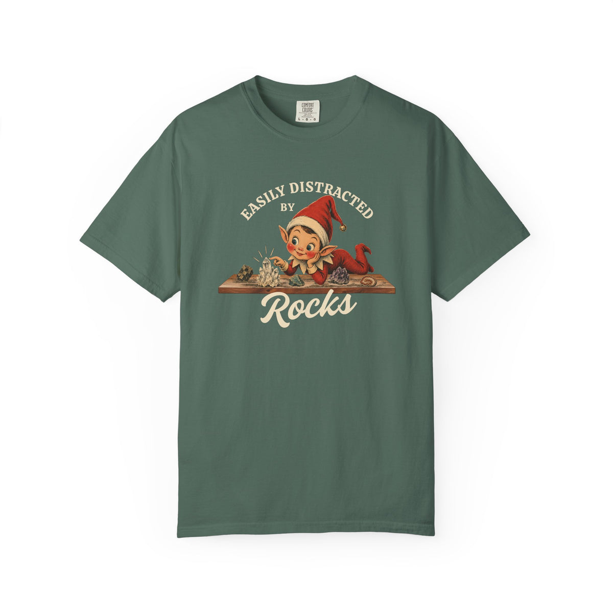Geology Holiday T-Shirt: Elf on the Shelf - Easily Distracted by Rocks