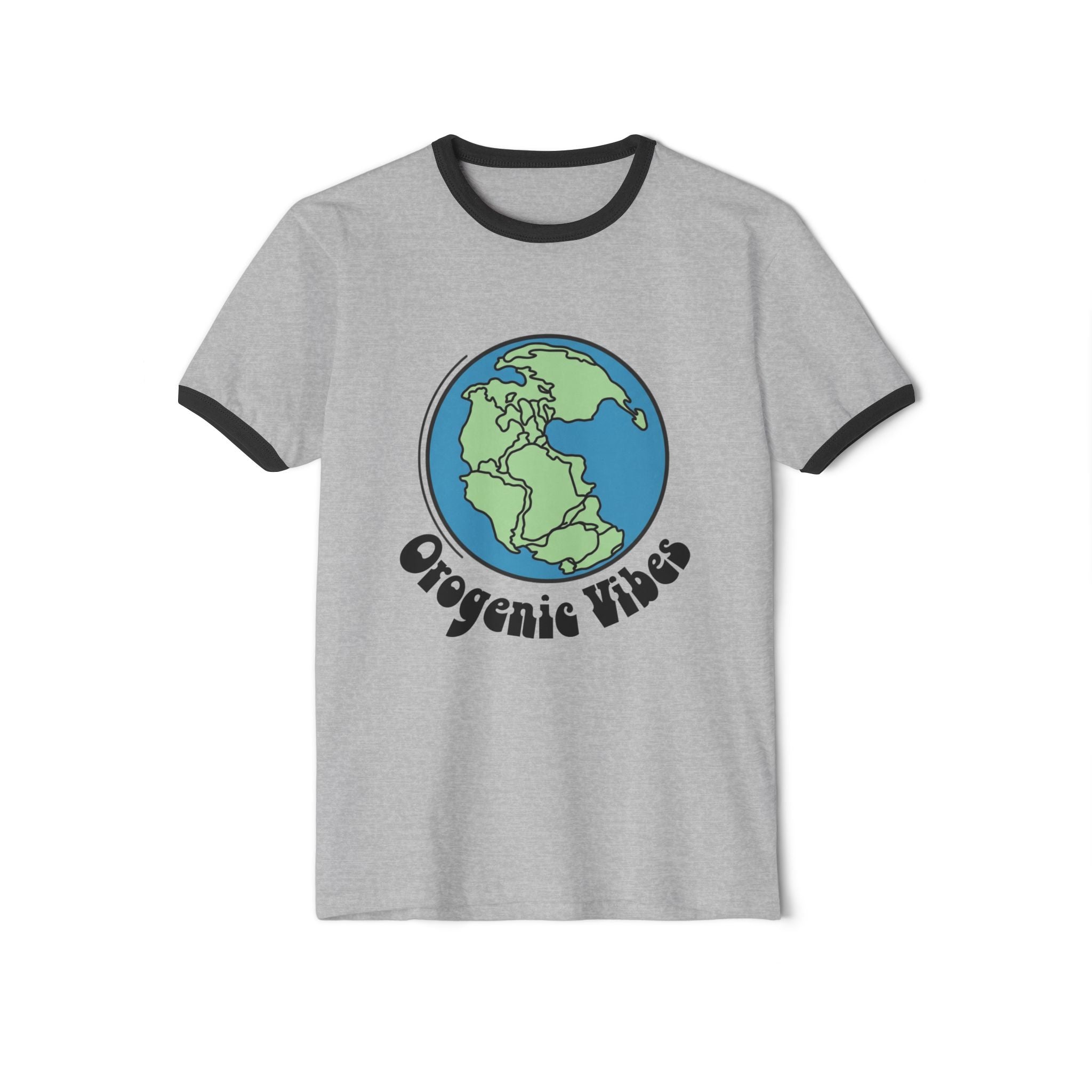 White/Black Funny Geology Ringer T-Shirt: Orogenic Vibes