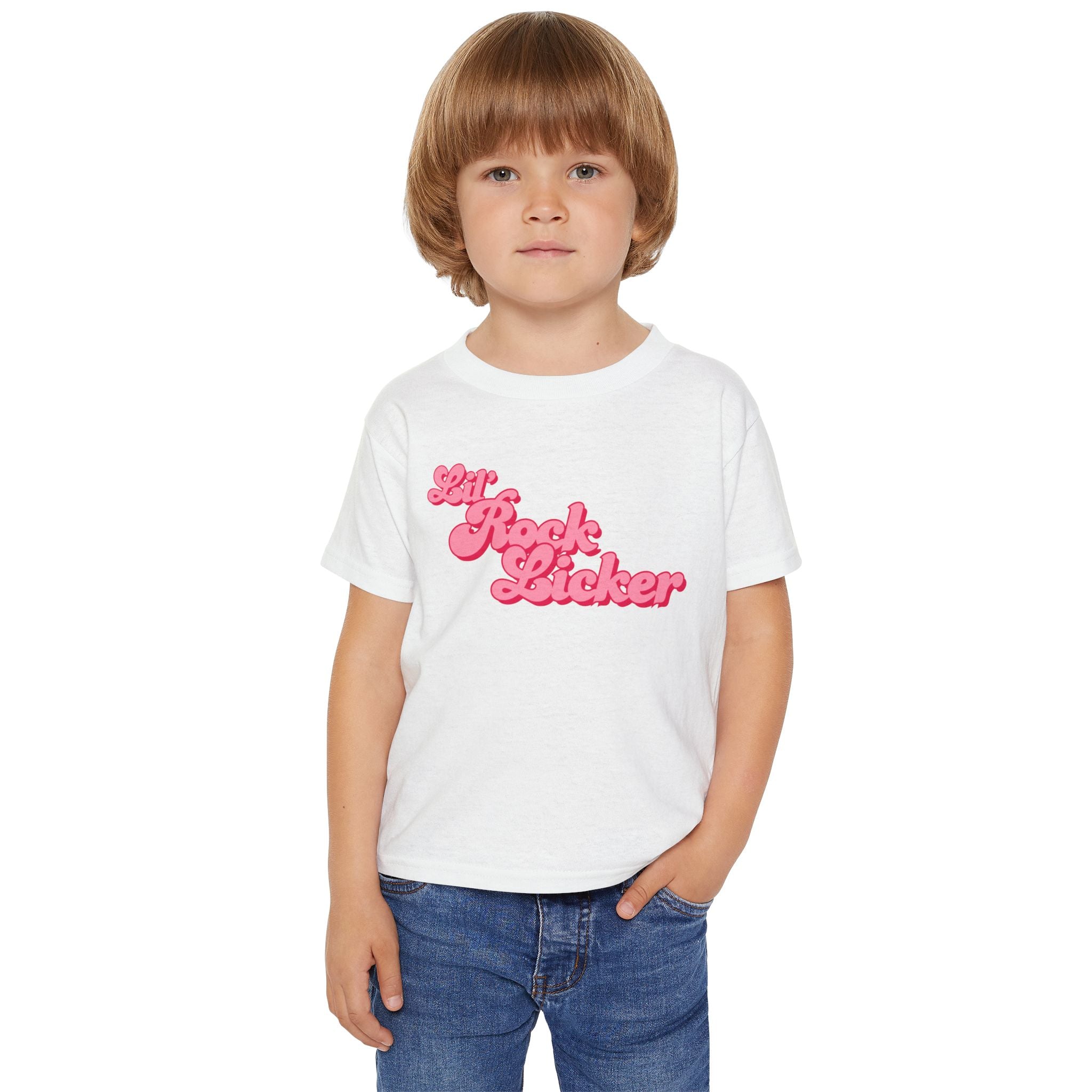 Toddler Tee: Lil Rock Licker Pink Text