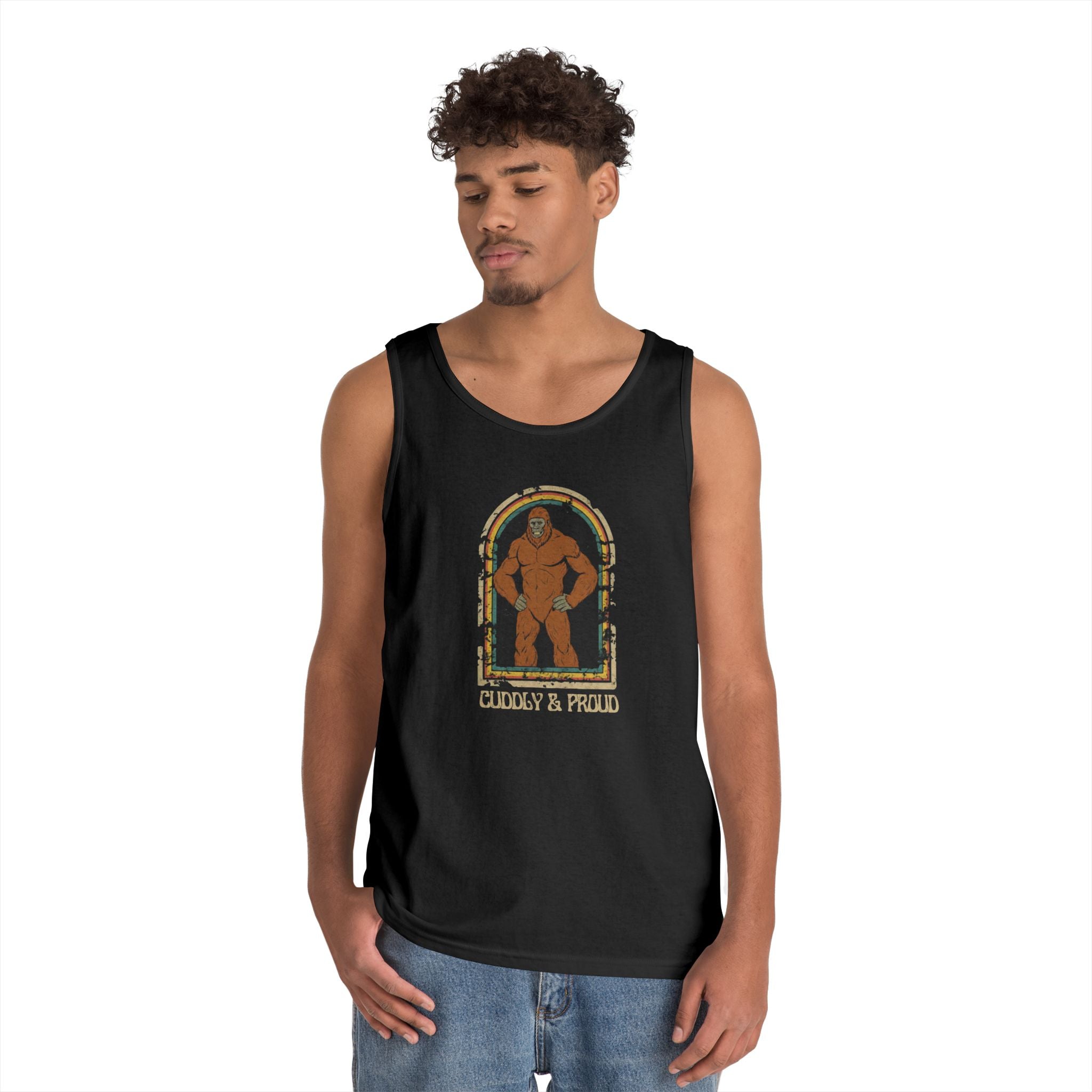 Tank Top Unisex: Bigfoot - Cuddly & Proud