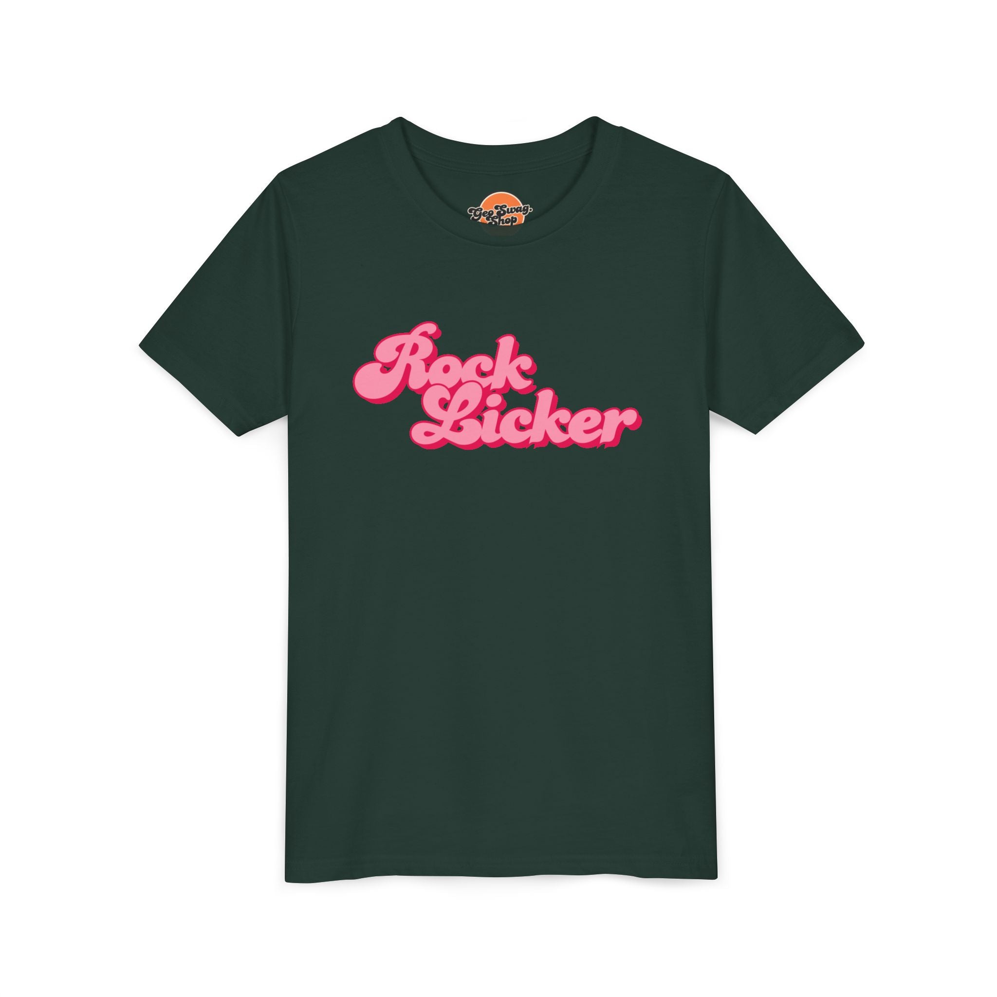 Black Heather Toddler Geology T-Shirt: Lil Rock Licker Multi Color Retro Colors Text