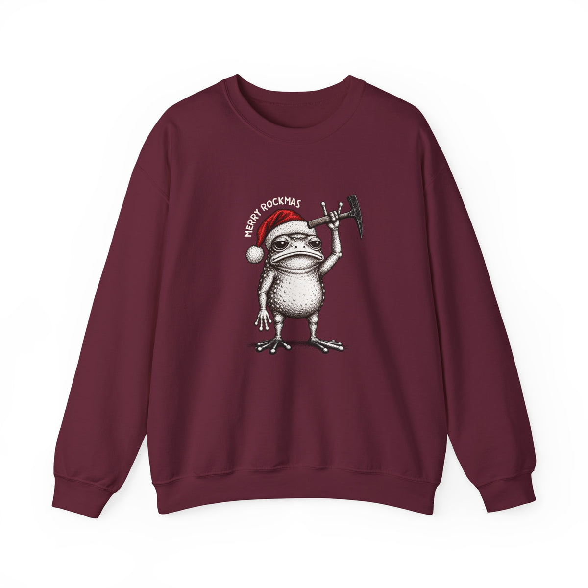 Geology Holiday Sweatshirt Crewneck: Merry Rockmas Frog