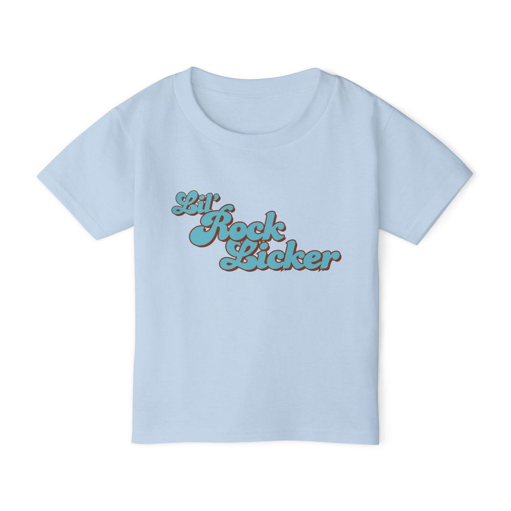 Toddler Tee: Lil Rock Licker Blue Text