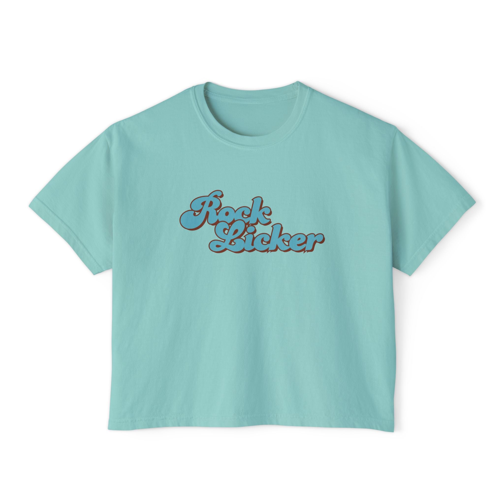 Chalky Mint Women's Geology T-Shirt -  Rock Licker Blue Text