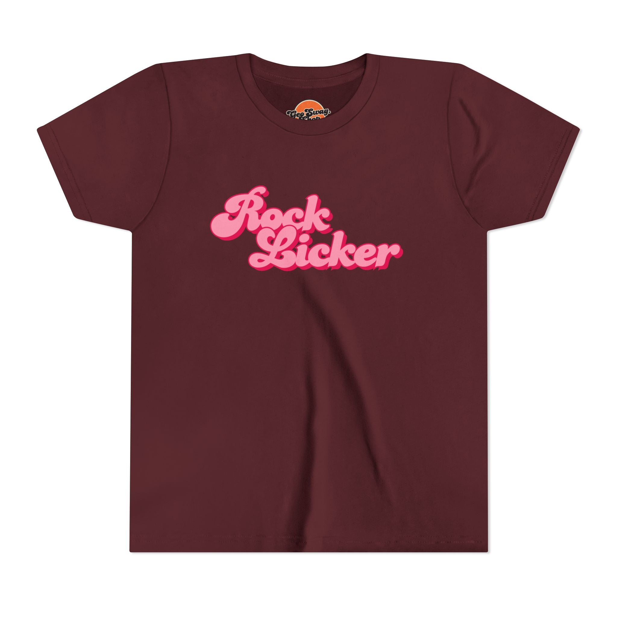 Youth Tee: Rock Licker Pink Text