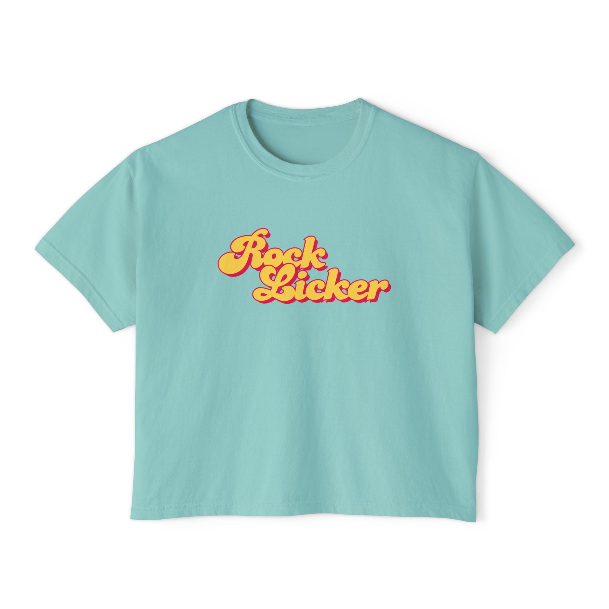 Chalky Mint Women's Geology T-Shirt -  Rock Licker Yellow Text
