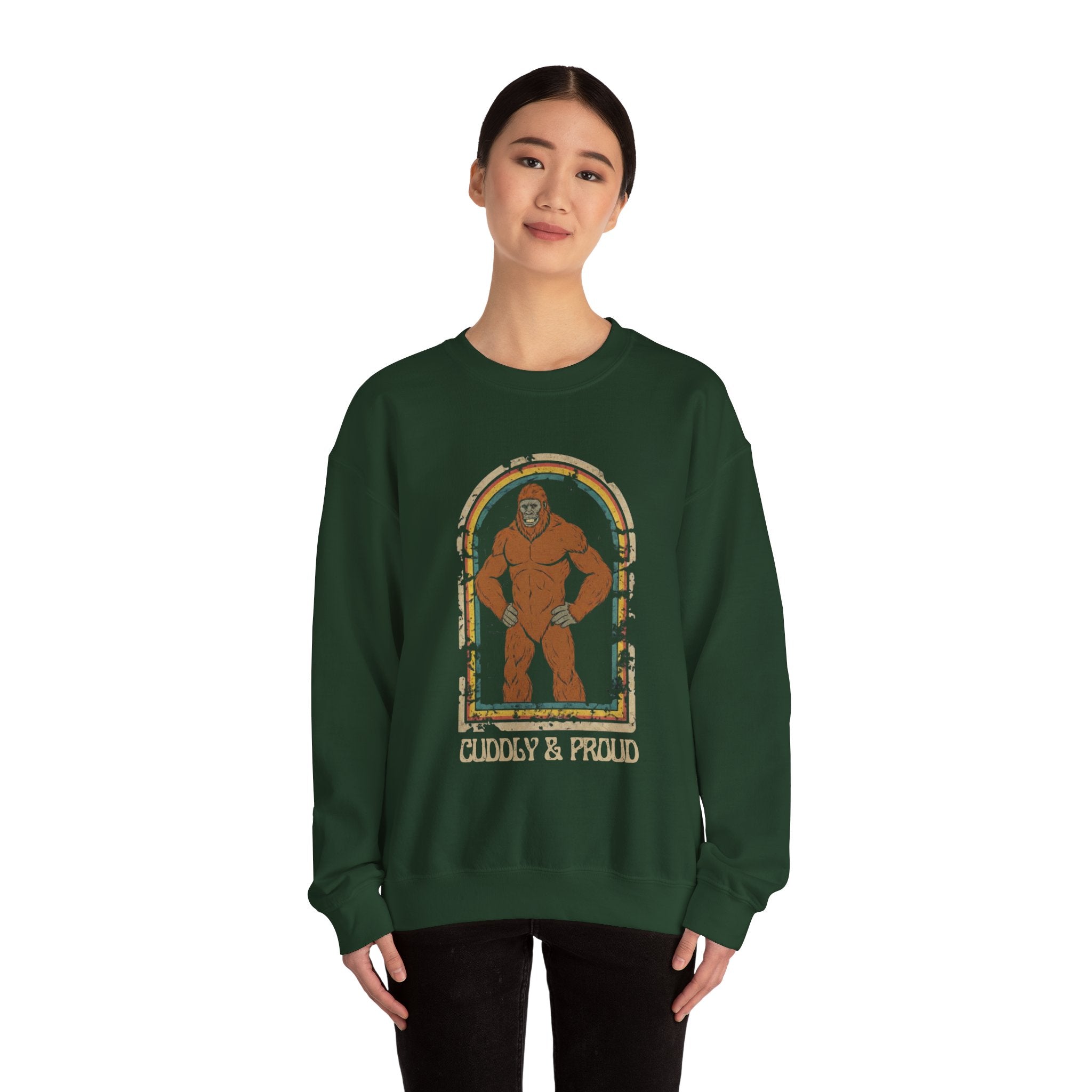 Sweatshirt Crewneck: Bigfoot - Cuddly & Proud