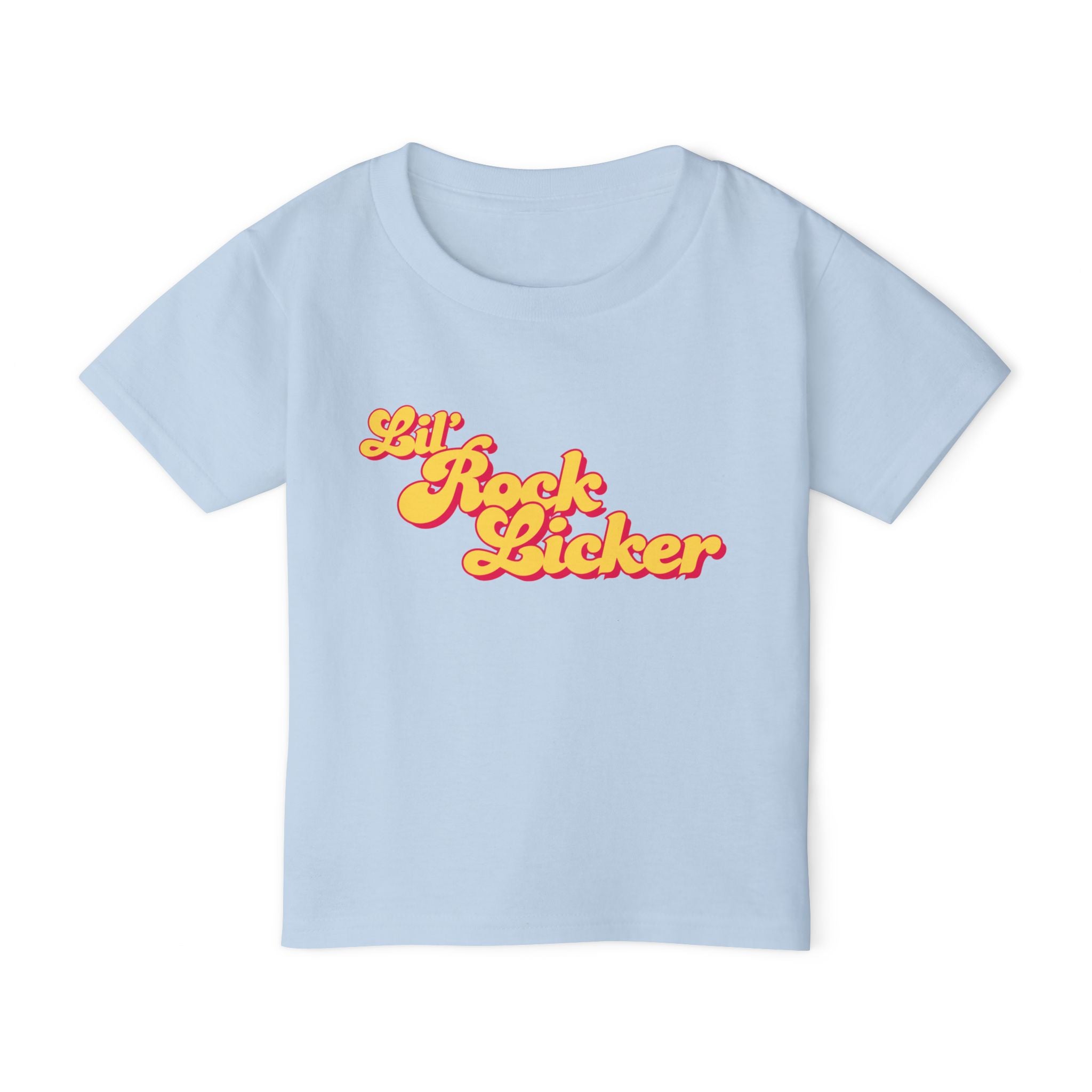 Toddler Tee: Lil Rock Licker Yellow Text