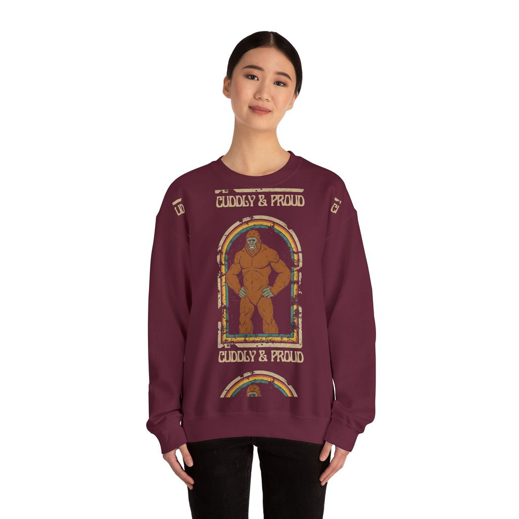 Sweatshirt Crewneck: Bigfoot - Cuddly & Proud