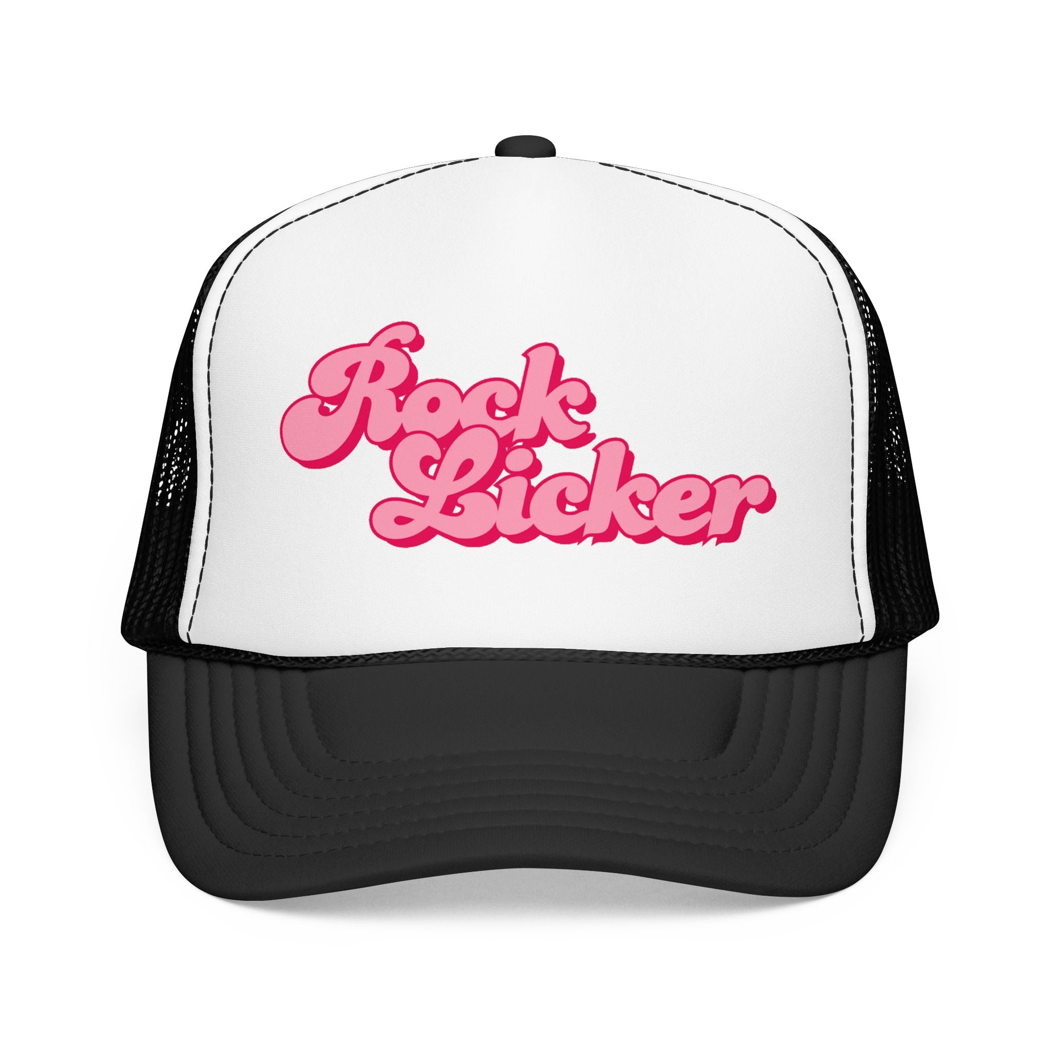Trucker Hat: Rock Licker (pink text)