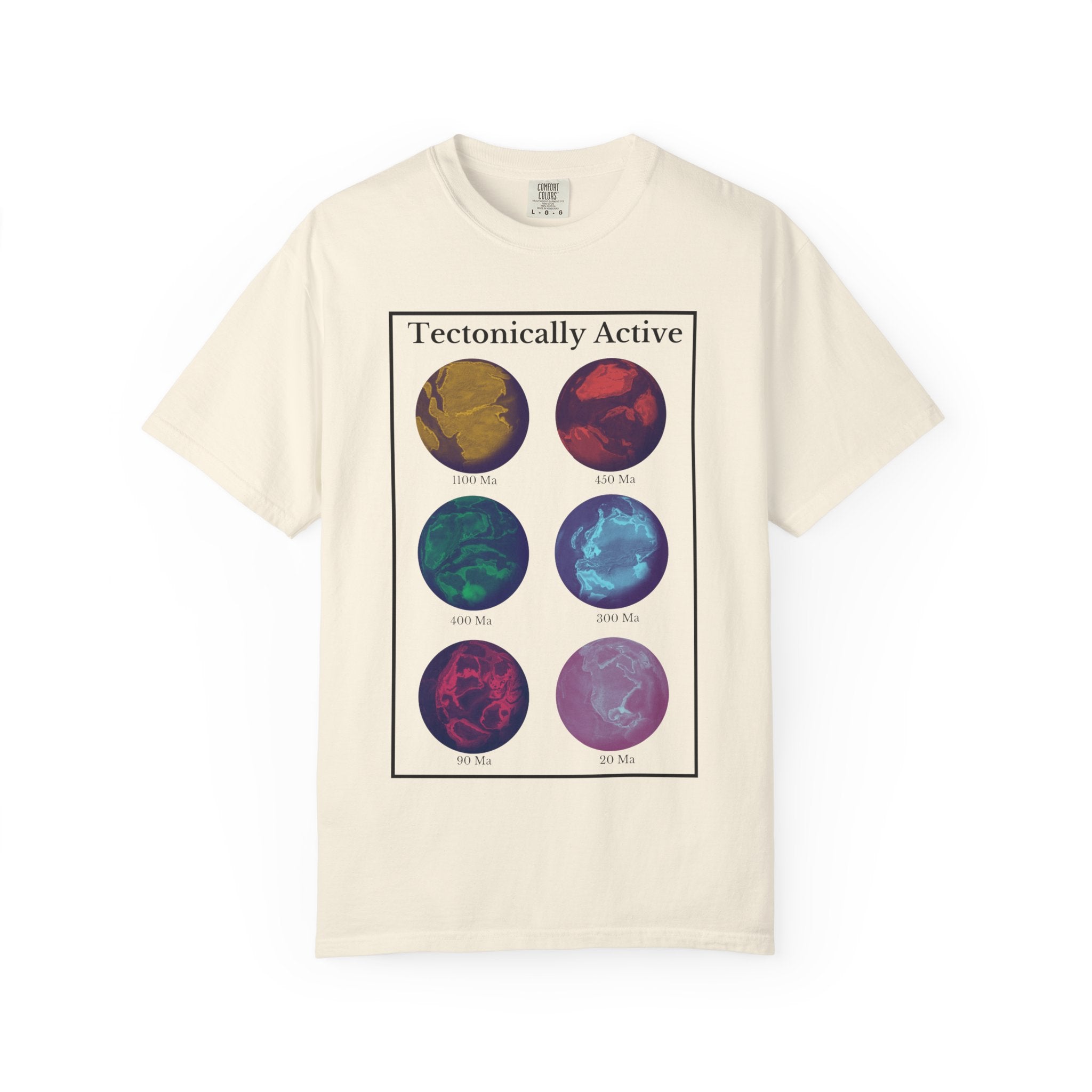 Orchid Funny Geology T-Shirt: "Tectonically Active" Paleo Geography Diagrams multicolor