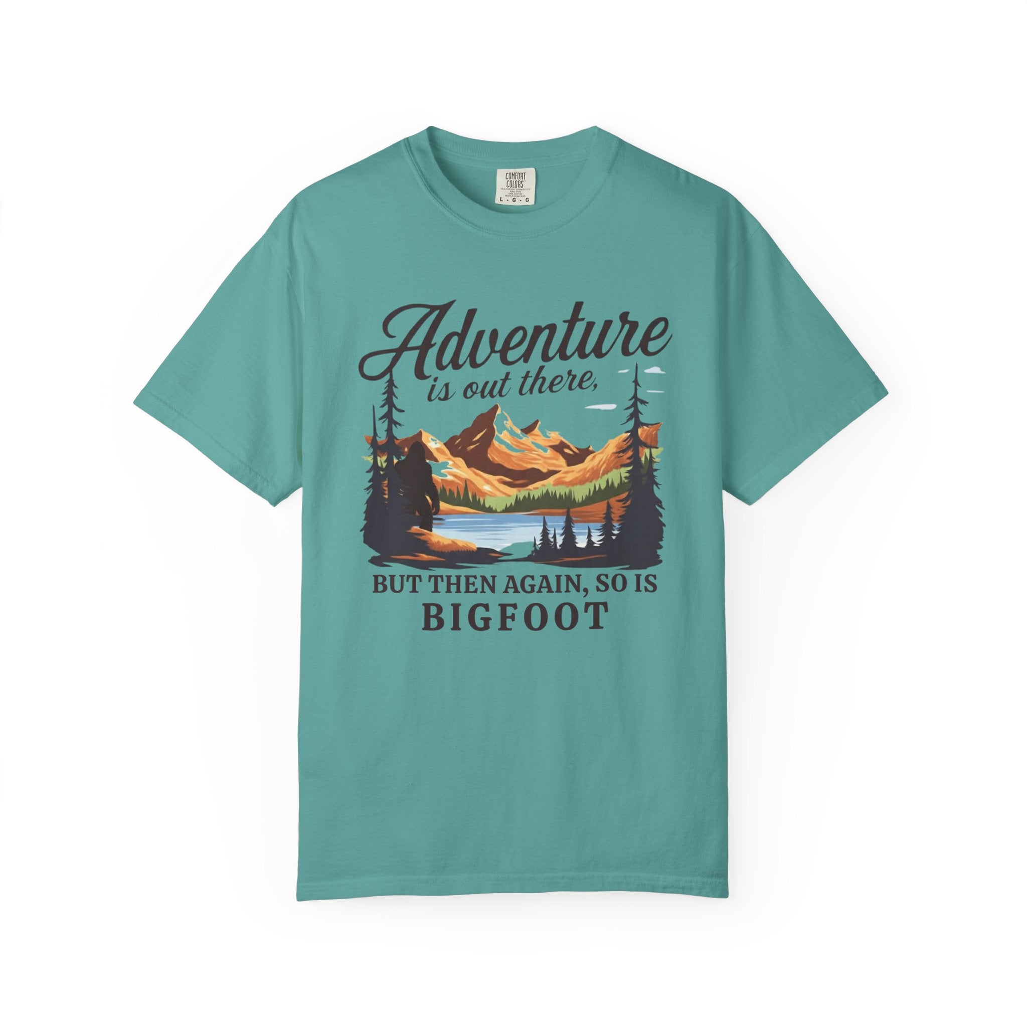 Chambray Funny Geology T-Shirt: Adventure Is Out There But So Is Bigfoot