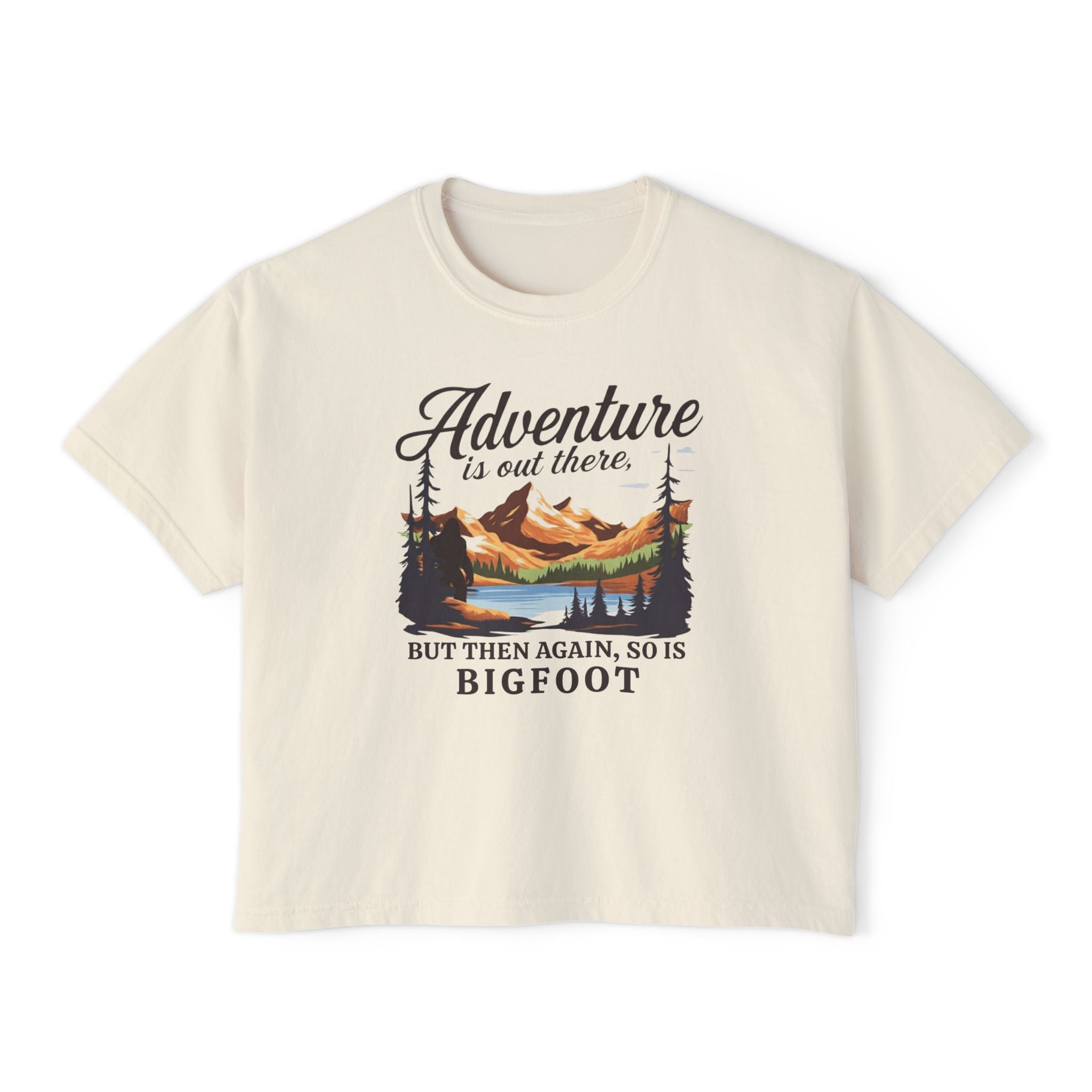 Ivory Women's Bigfoot T-Shirt -  Adventure is out there. 