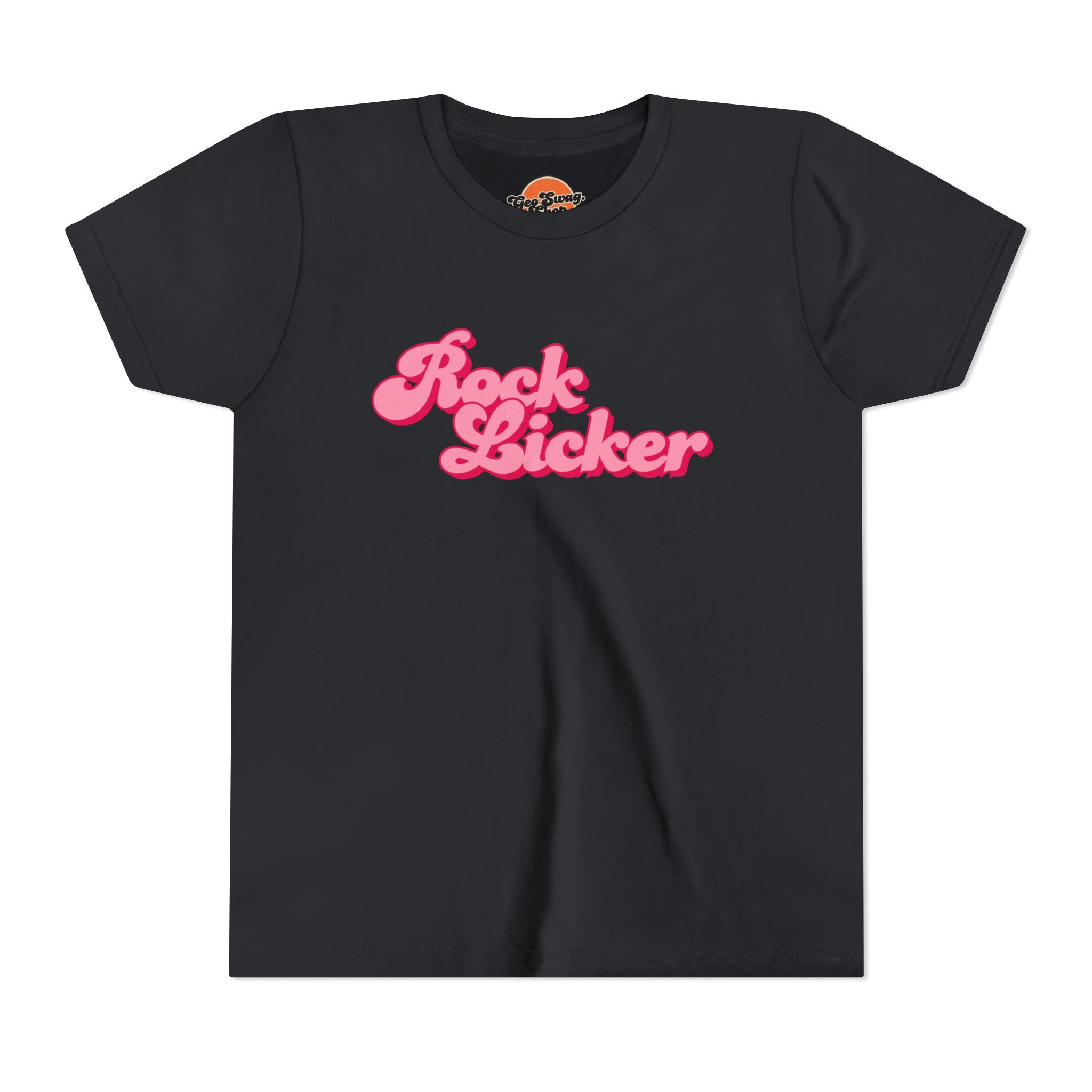 Youth Tee: Rock Licker Pink Text