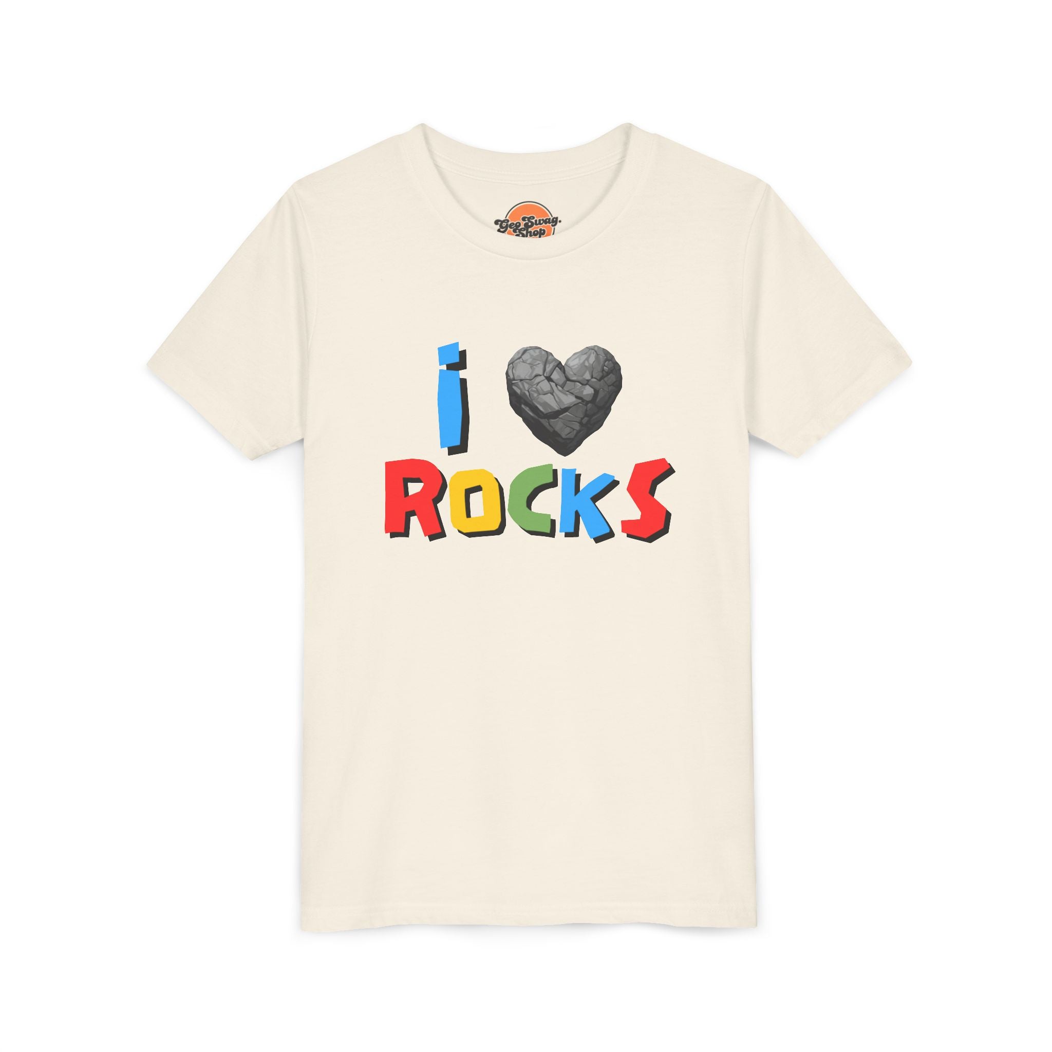Heather Columbia Blue Baby Geology T-Shirt: I Love Rocks