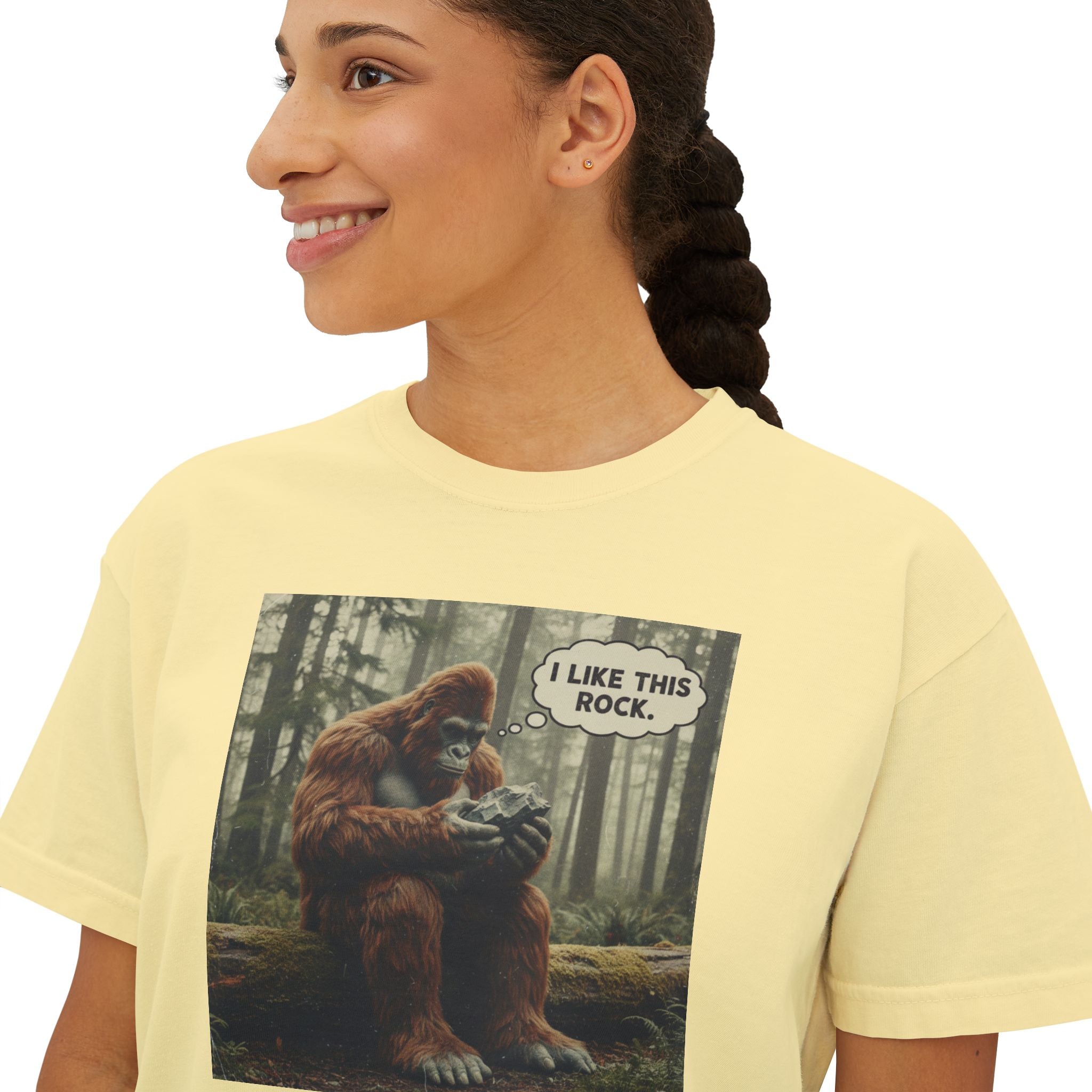Boxy Tee: Bigfoot - I like this Rock