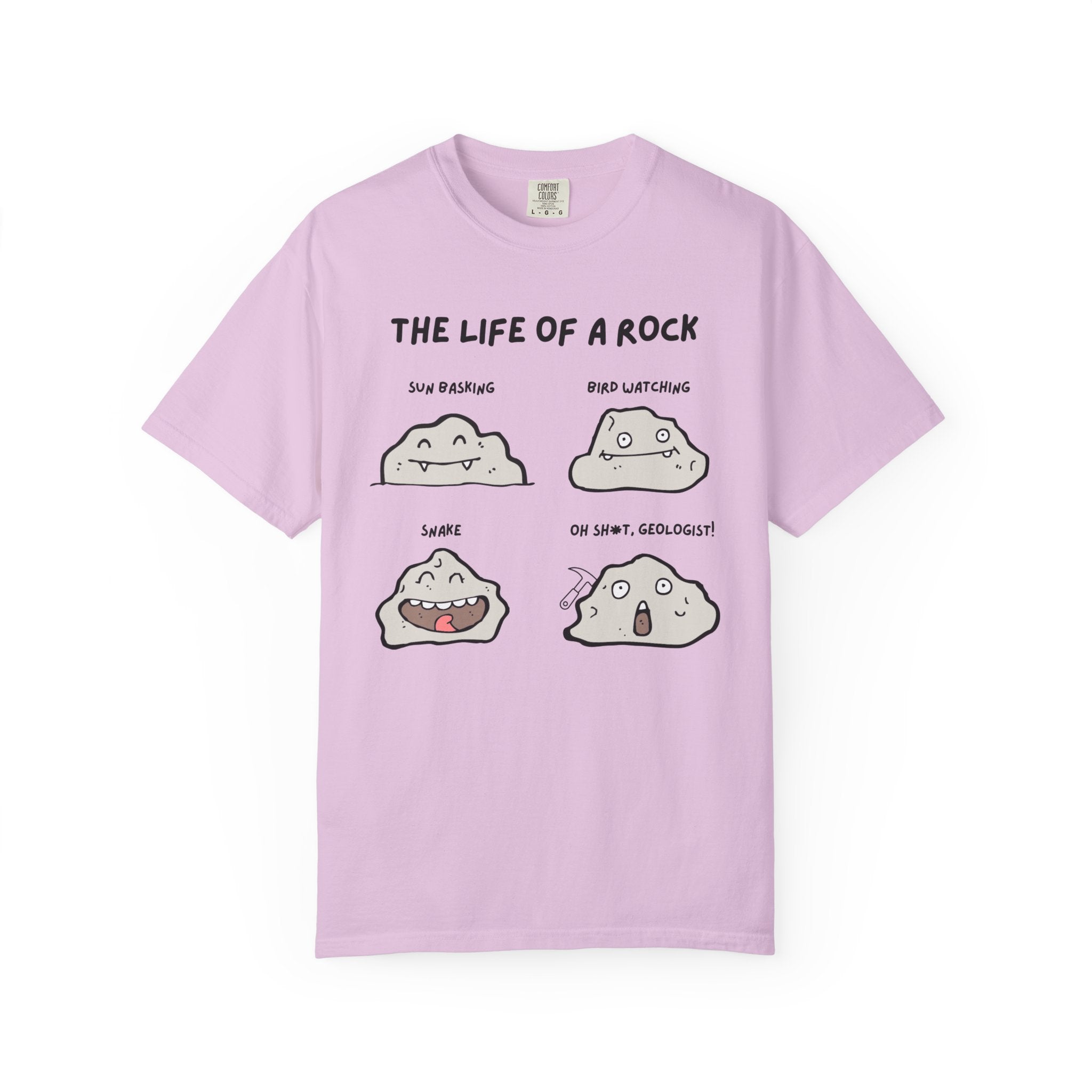 White Funny Graphics Tee: The Life of a Rock