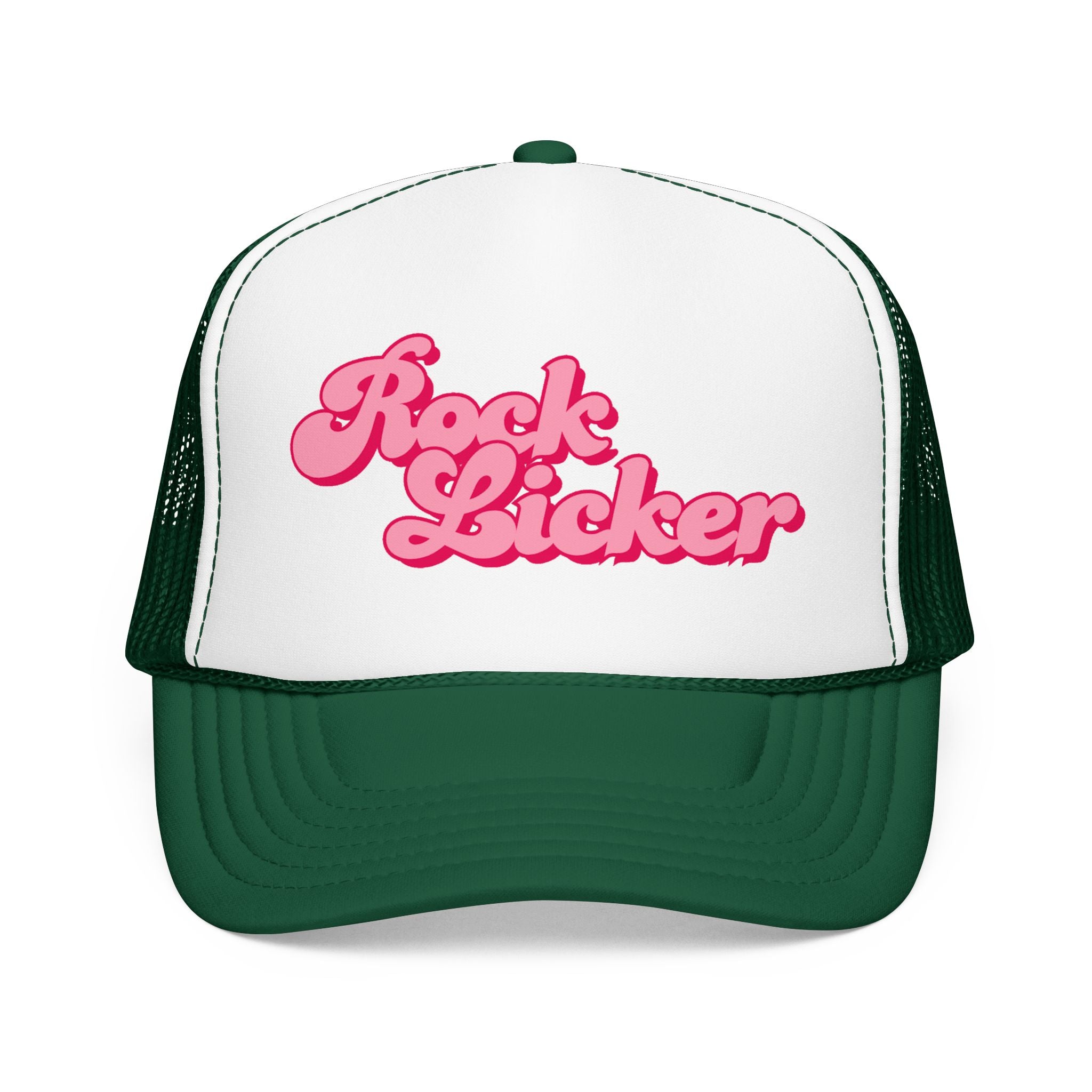 Trucker Hat: Rock Licker (pink text)